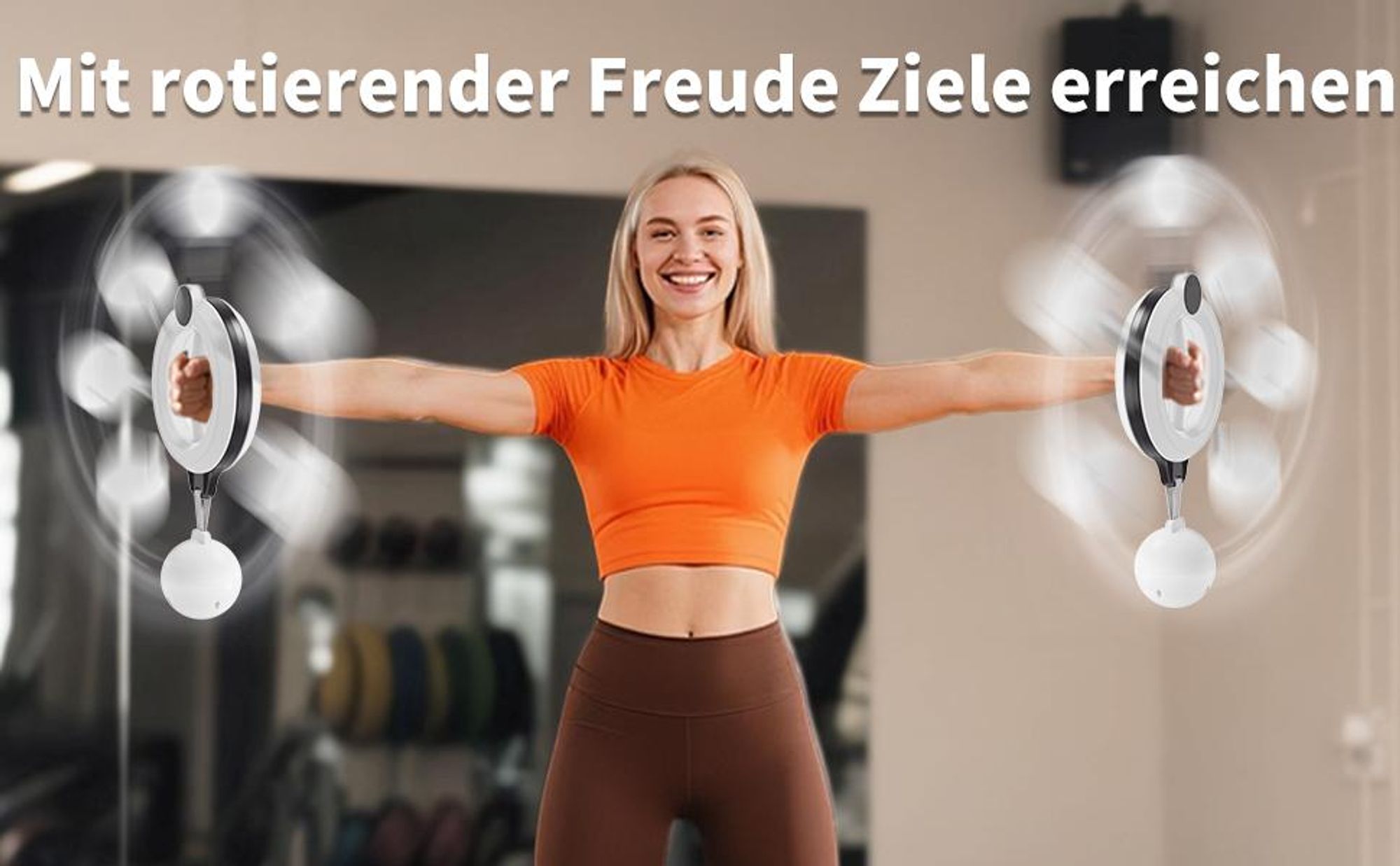 Armtrainer, Unterarmtrainer, Handgelenktrainer, mit 360° Rotation, Handkurbel Brusttrainer, für das Training der Schultern und der Armmuskulatur