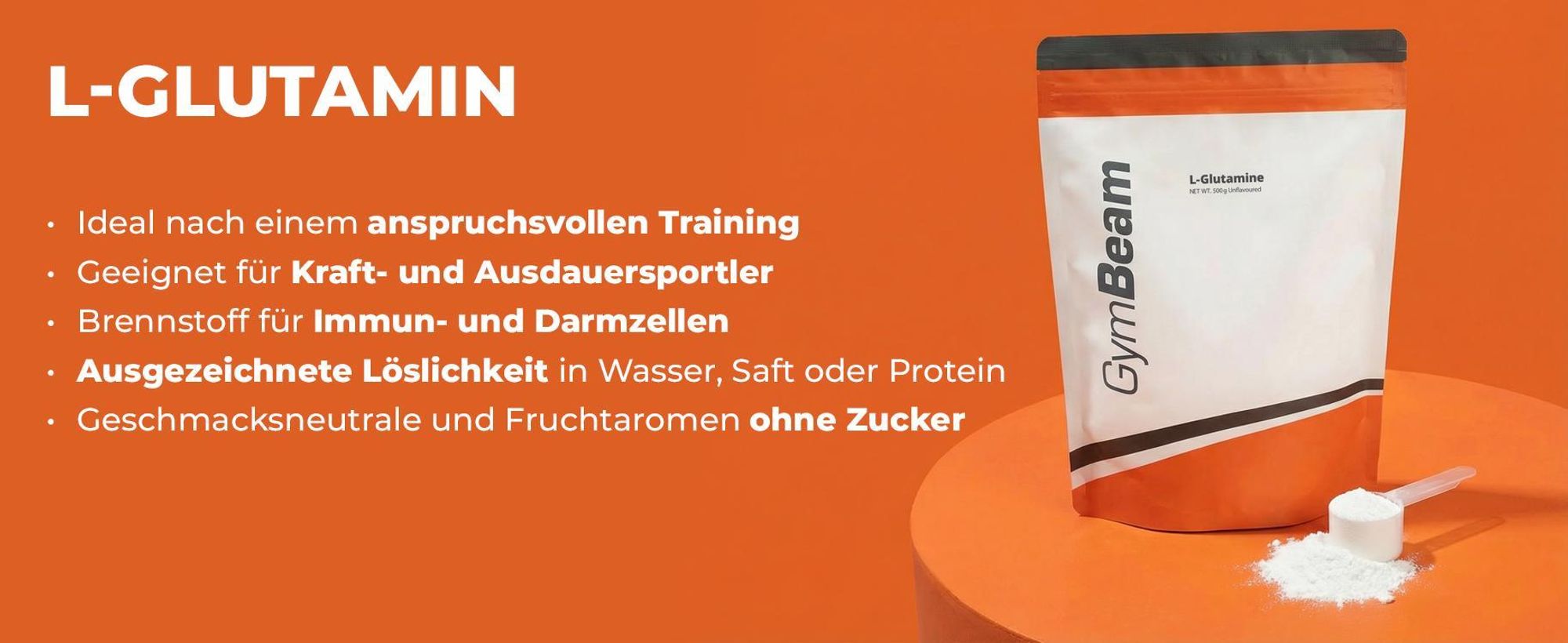 GymBeam - L-Glutamin, 500 g, Zitrone Limette