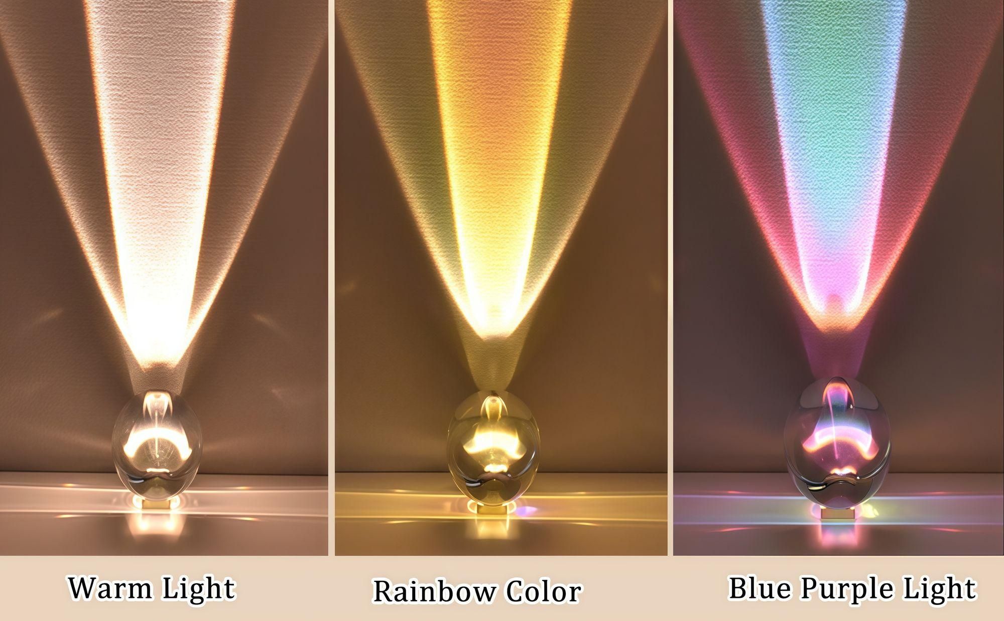 RGB Kristalllampe mit 16 Farben, LED Tischlampe Nachtlicht mit Fernbedienung 5 Helligkeiten Dimmbar Atmosphärenlicht für Schlafzimmer Wohnzimmer Party