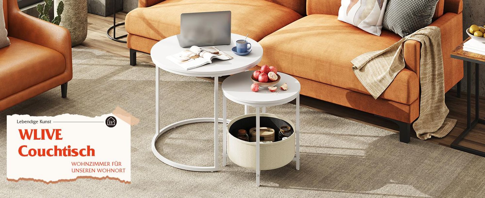Das WLIVE Couchtisch‑Set erfüllt diese Ansprüche.
