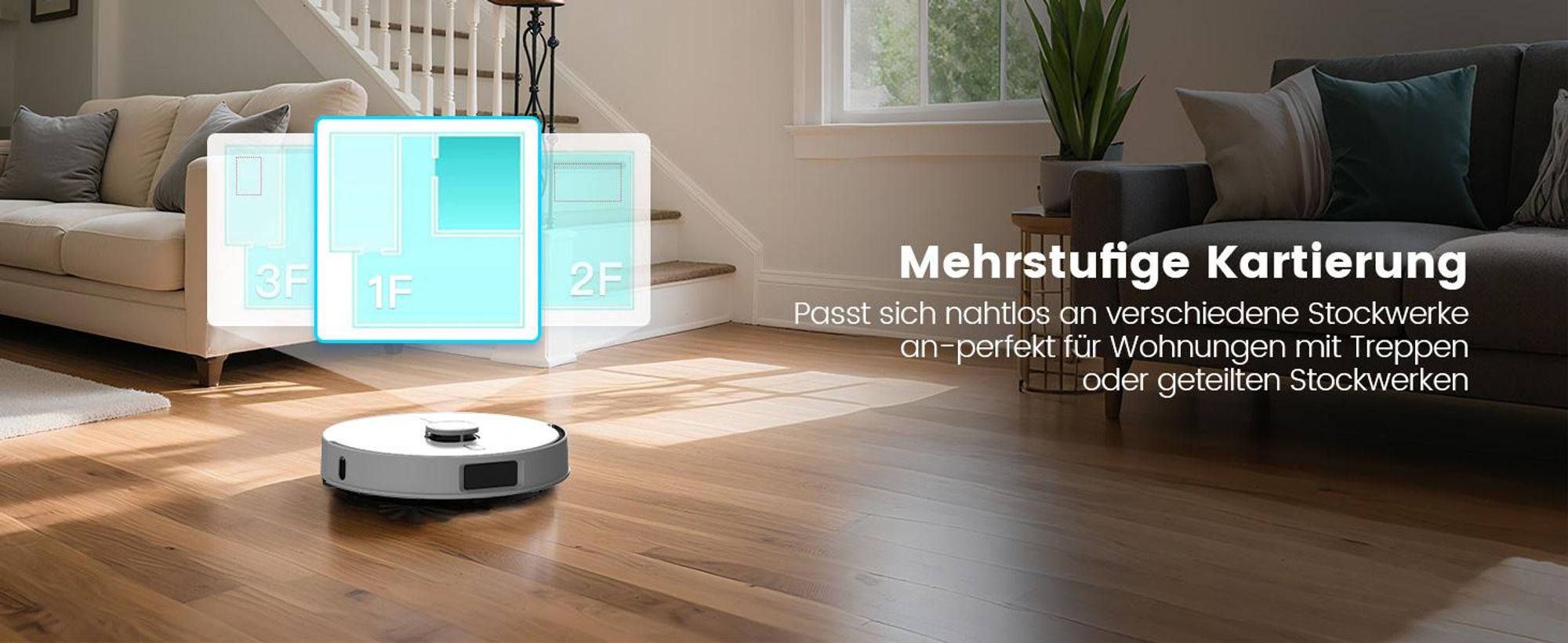 AIRROBO L60+ Staubsauger Roboter Saugroboter mit Wischfunktion, Auto-Staubentleerung, LiDAR-Navigation, 12000Pa, für Teppiche und Tierhaare