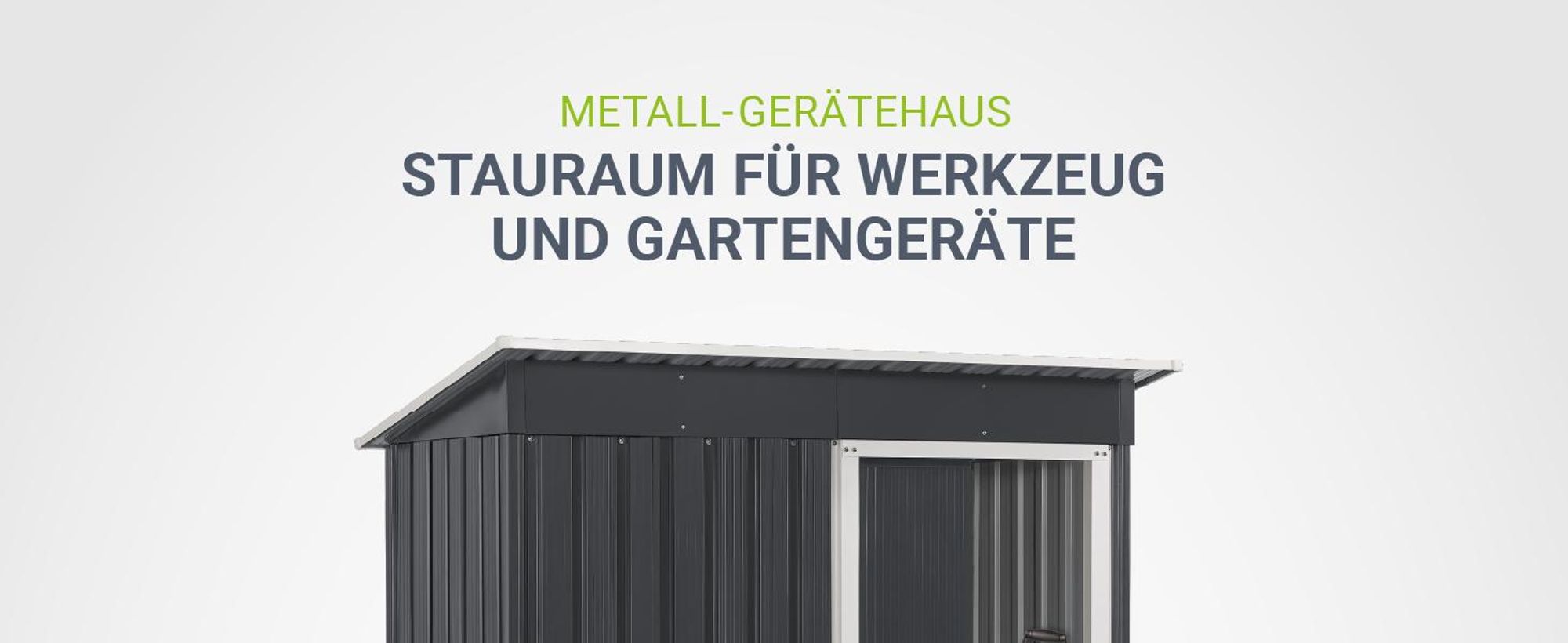 Juskys Metall Gerätehaus S mit Pultdach, Schiebetür & Fundament - 1 m² - Anthrazit