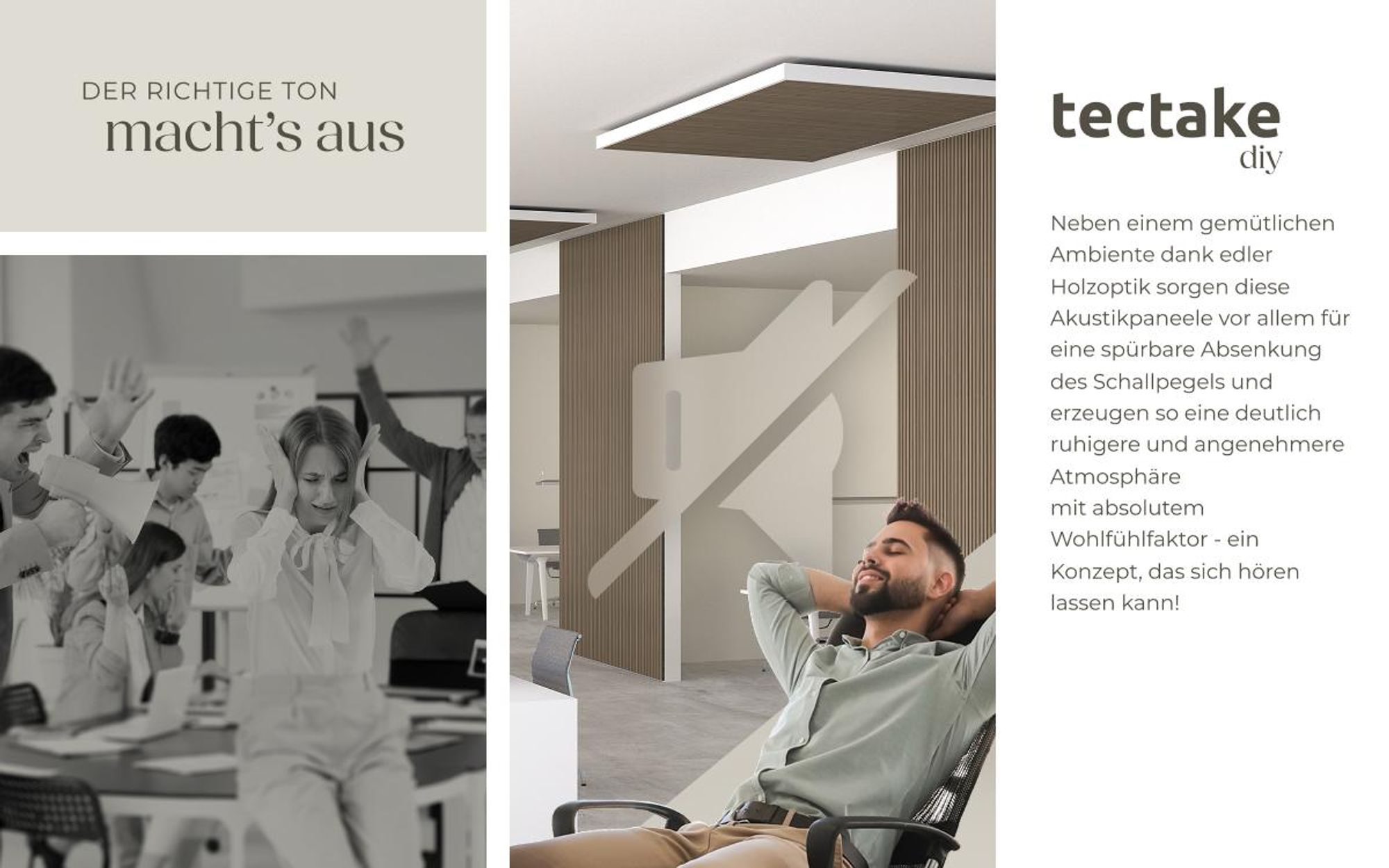 tectake® Akustikpaneele Sonic Wall Holzoptik in Eiche dunkel je 60 x 120 x 2,1 cm, Größe flexibel anpassbar