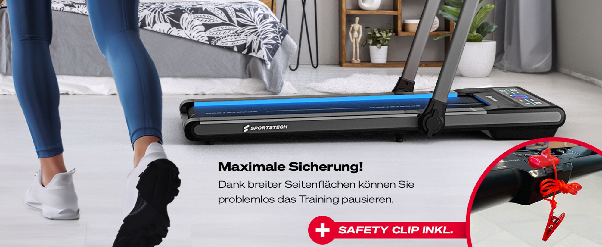 Sportstech Laufband sWalk Plus 2-in-1