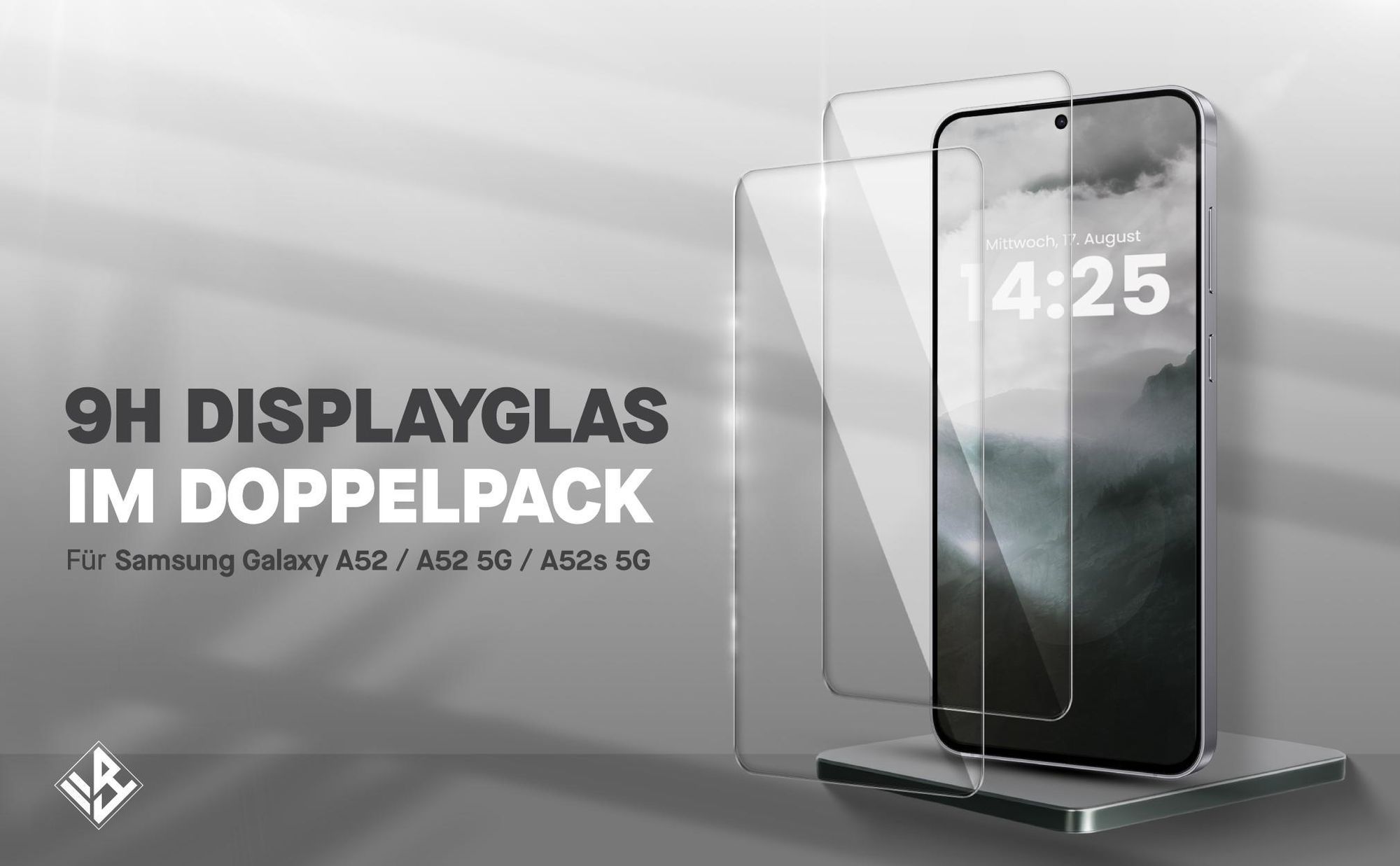 2er Set Displayglas für Samsung Galaxy A52 / A52 5G / A52s 5G in 9H Härte