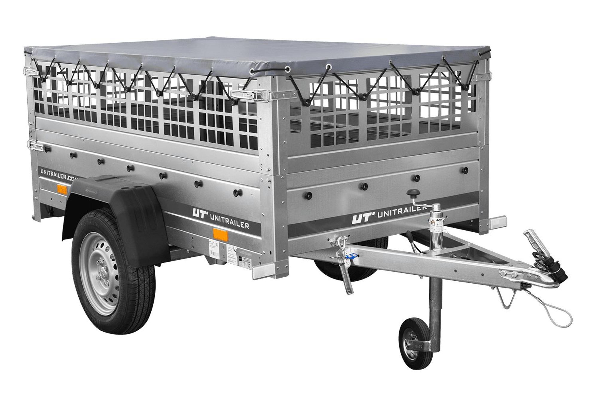 Pkw Planenanhänger GARDEN TRAILER 200 KIPP mit Laubgitteraufsatz, Stützrad, Flachplane