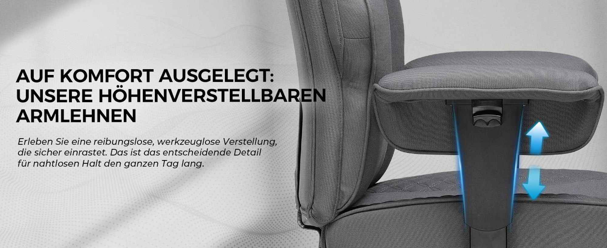 GTPLAYER Gaming Stuhl, breiter Bürostuhl aus Hochwertigem Stoff, Ergonomischer PC-Stuhl, Verstellbarer und Drehbarer Schreibtischstuhl mit Fußstütze,