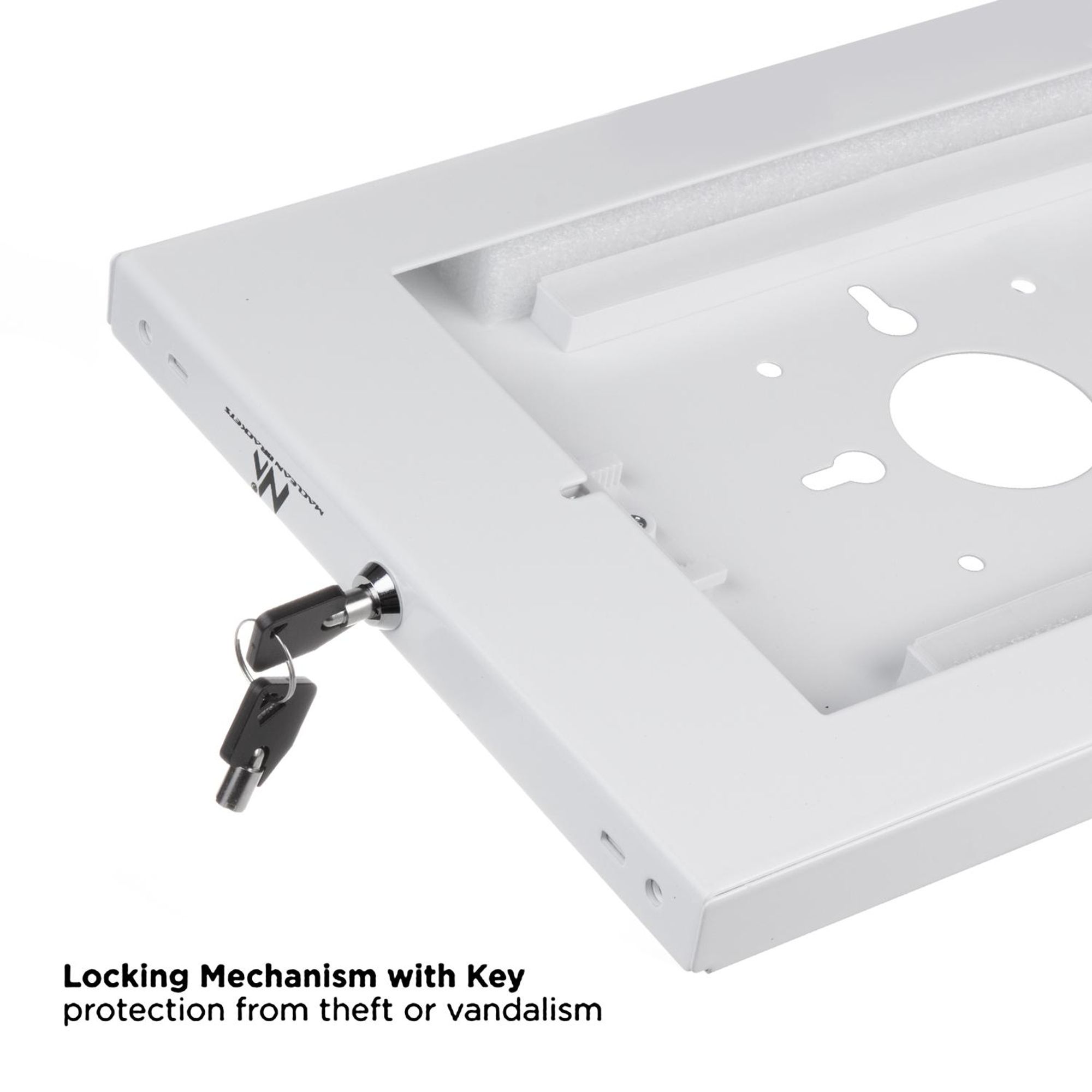 MC-474 Maclean Tablet Wandhalterung mit Diebstalschutz Universal-Halterung Kompatibel mit 9.7"-11", iPad/iPad Air/iPad Pro, Samsung Galaxy Tab A/Tab A7/Tab S6 Lite VESA-Montage 75x75 (Weiß)