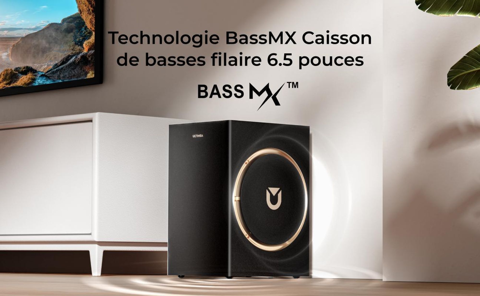 ULTIMEA Barre de son 3.1.2 canaux avec Dolby Atmos, système surround pour téléviseur avec subwoofer 6,5 pouces, Bluetooth 5.4, HDMI eARC, 360W