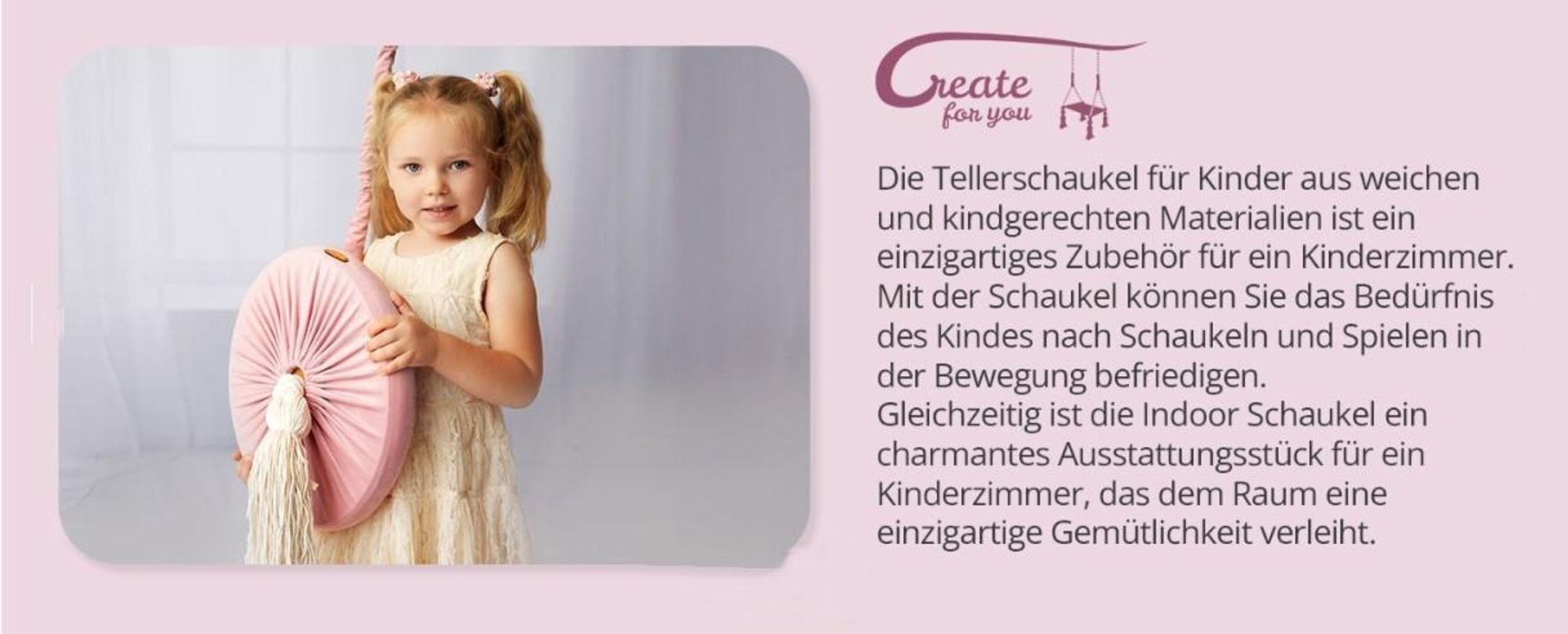 Create for you® - Kinderschaukel Indoor, Babyschaukel Türrahmen aus Holz, Grau