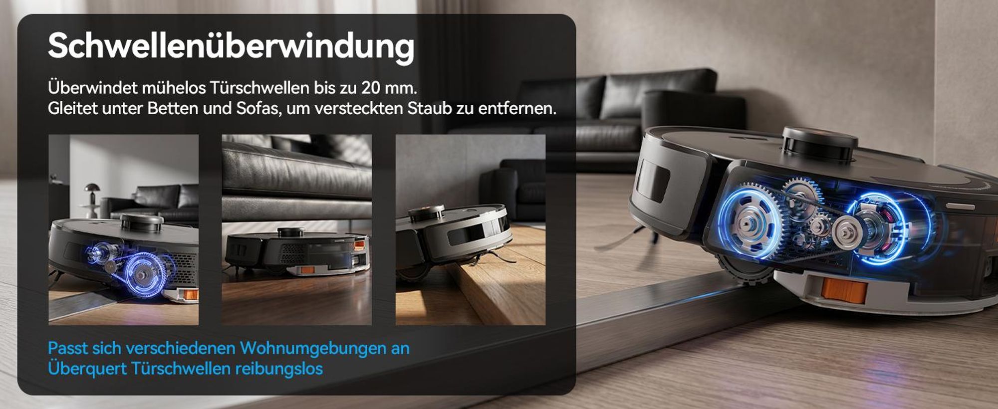 Staubsauger Roboter D8 PRO mit 38000Pa Saugkraft, Wischfunktion, 200min Laufzeit, LDS-Navigation, All-in-1-Entleerungsstation und Anti-Wickel-Bürste