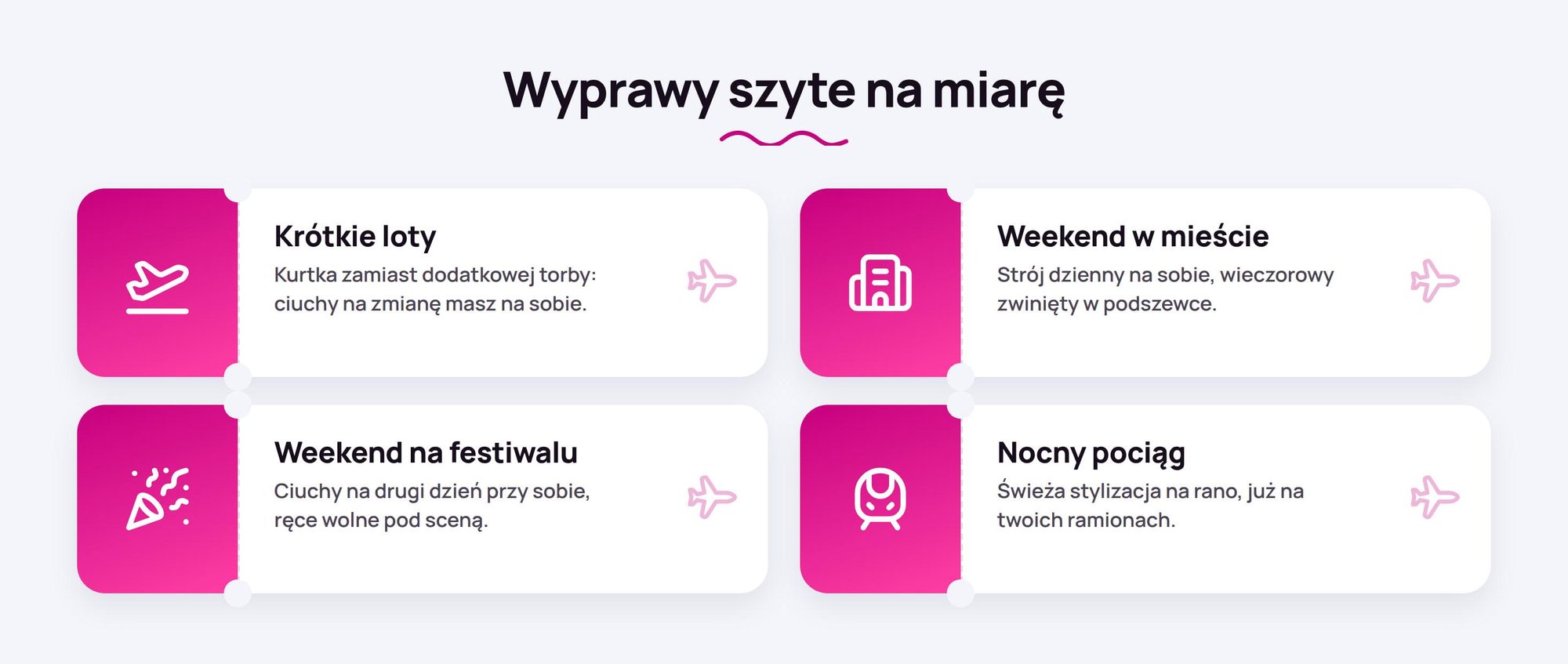 Zastosowania kurtki pakownej Ryanwear: krótkie loty, weekend w mieście, festiwal, nocny pociąg