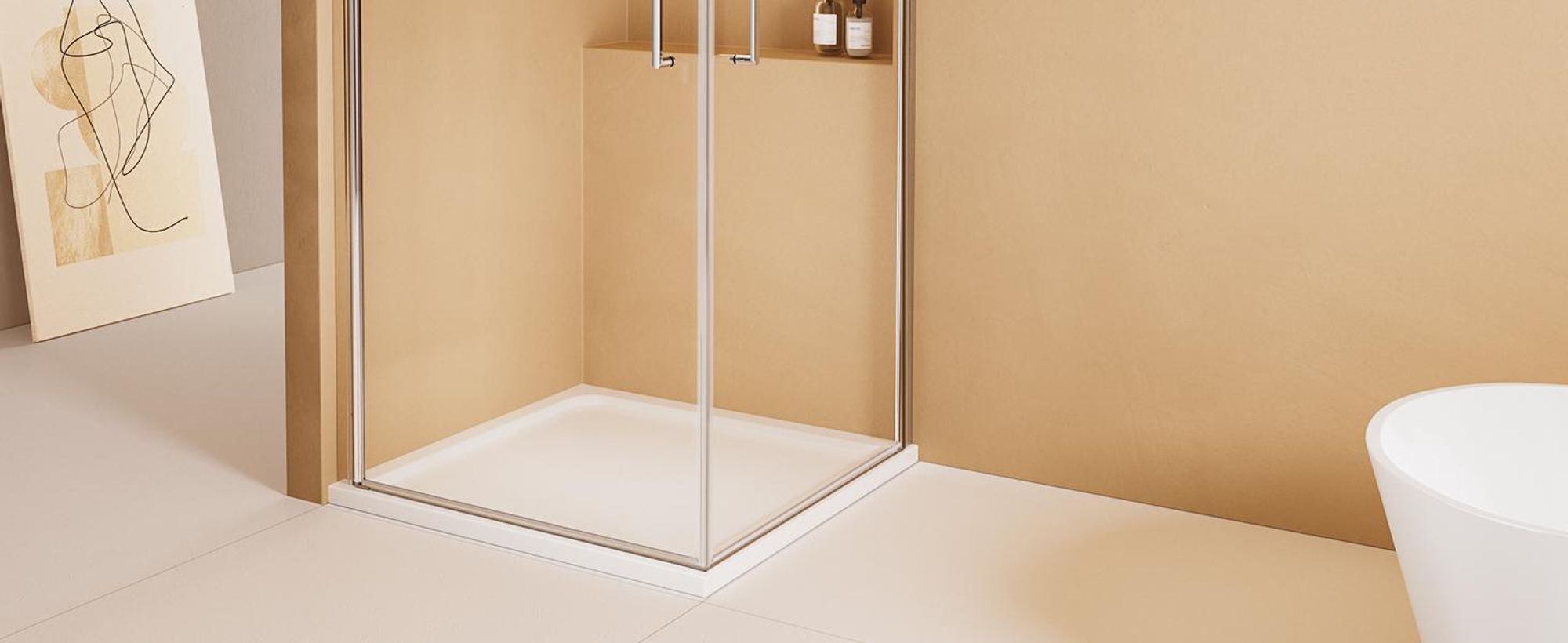 EMKE Duschkabine 80x80cm Eckeinstieg mit 2 Pendeltür Drehtür Duschabtrennung Nano Beschichtung ESG Sicherheitsglas Hebe-Senk-Funktion Höhe: 195cm