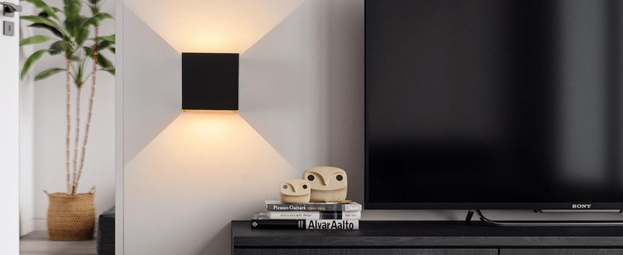 ZMH LED Wandleuchte Außen 4ER 5W Schwarz Gold Wandlampe Warmweiß Up Down Außenleuchte IP65 Wasserdicht Außenlampe Treppenhaus Hauswand Flur