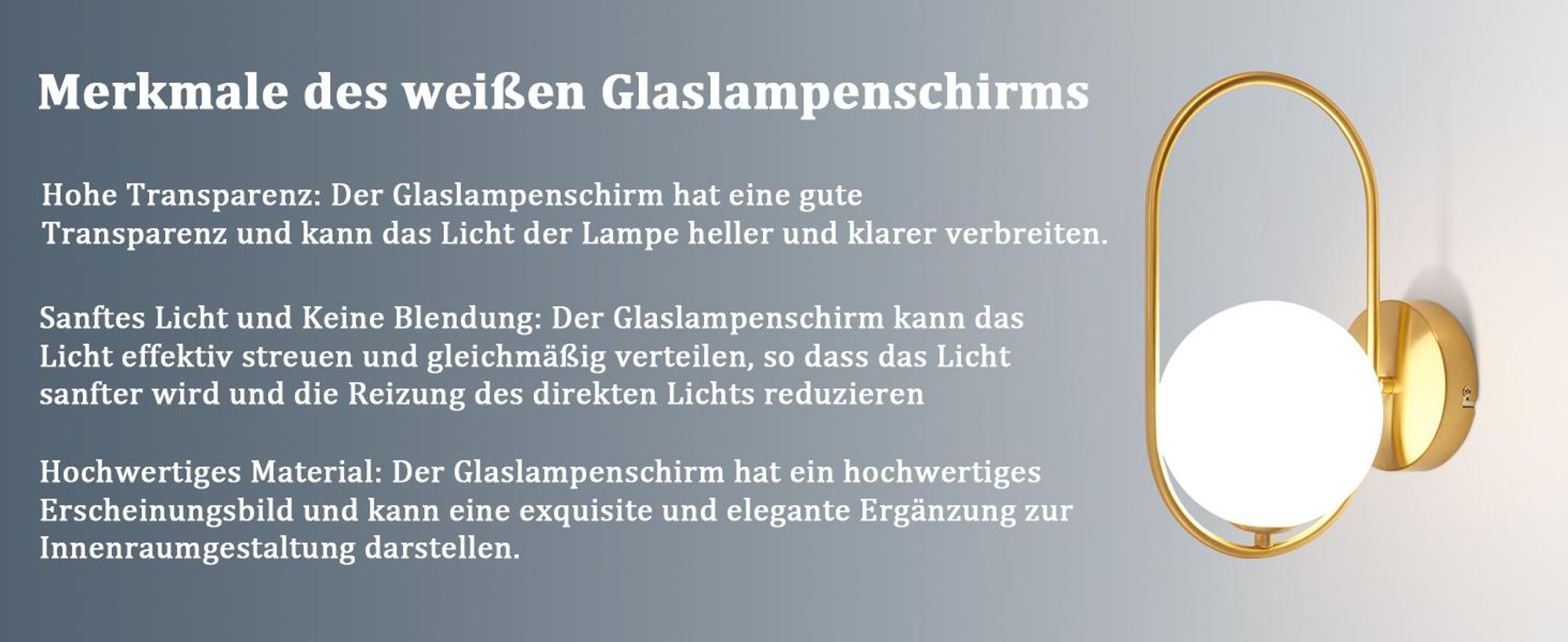 ZMH nástěnné světlo zlaté interiérové nástěnné svítidlo moderní skleněné svítidlo G9 noční lampička nástěnné osvětlení pro schodiště obývací pokoj ložnice předsíň dětský pokoj bez žárovky