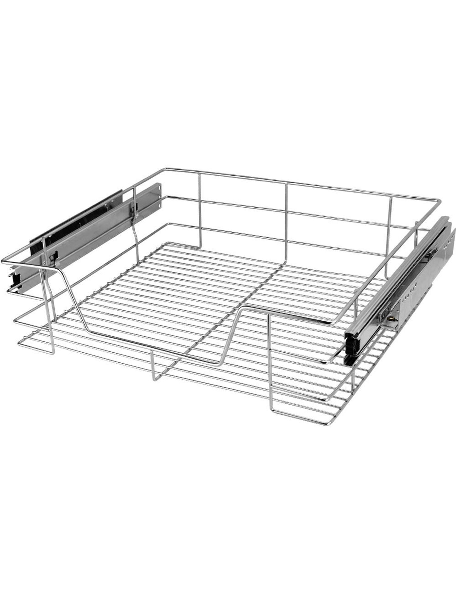 CASARIA® Teleskopschublade Ausziehbare Schublade Küche 60cm 20kg Belastbar Verchromt Korbauszug mit Zubehör Haushalt Küchenschrank Kleiderschrank