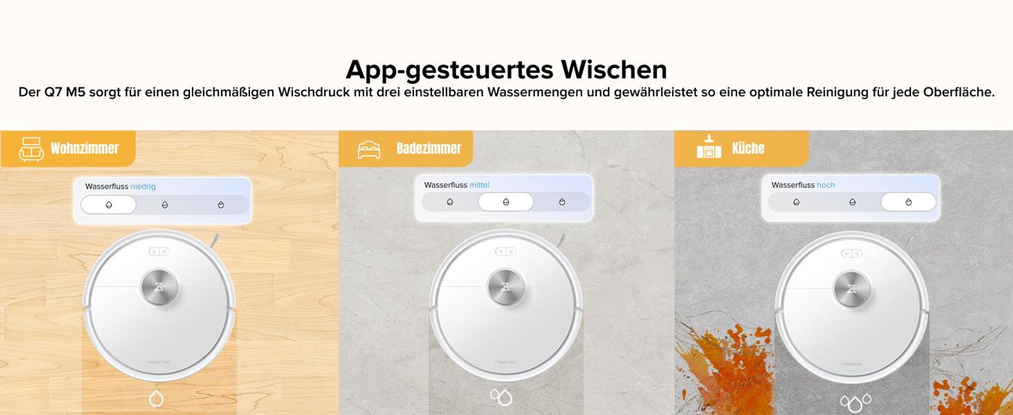 Roborock Q7 M5 Saugroboter mit Wischfunktion, 10.000Pa(Upgrade von Q5 PRO), Dual Anti-Tangle-System, Staubsauger Roboter für Teppich, Tierhaare (Weiß)