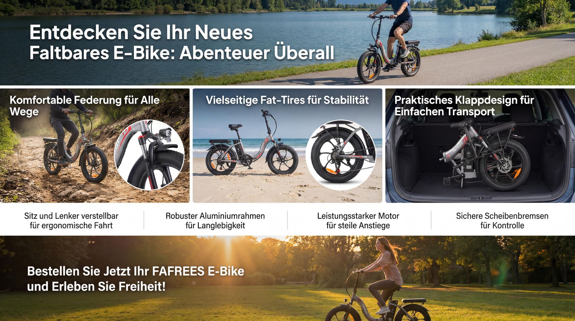E-bike klapprad 20 Zoll Rostfreie Aluminiumlegierung Wasserdicht IP54 36 V 18 Ah 648 Wh bis zu 100 - 130 km Citybike 7 Gang, Grau