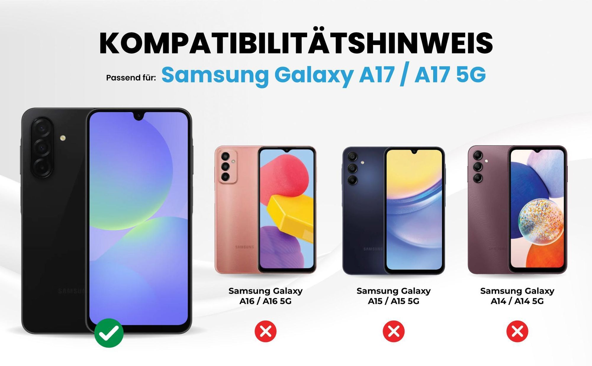 Kompatibilitätshinweise Hülle für Samsung Galaxy A17 / A17 5G
