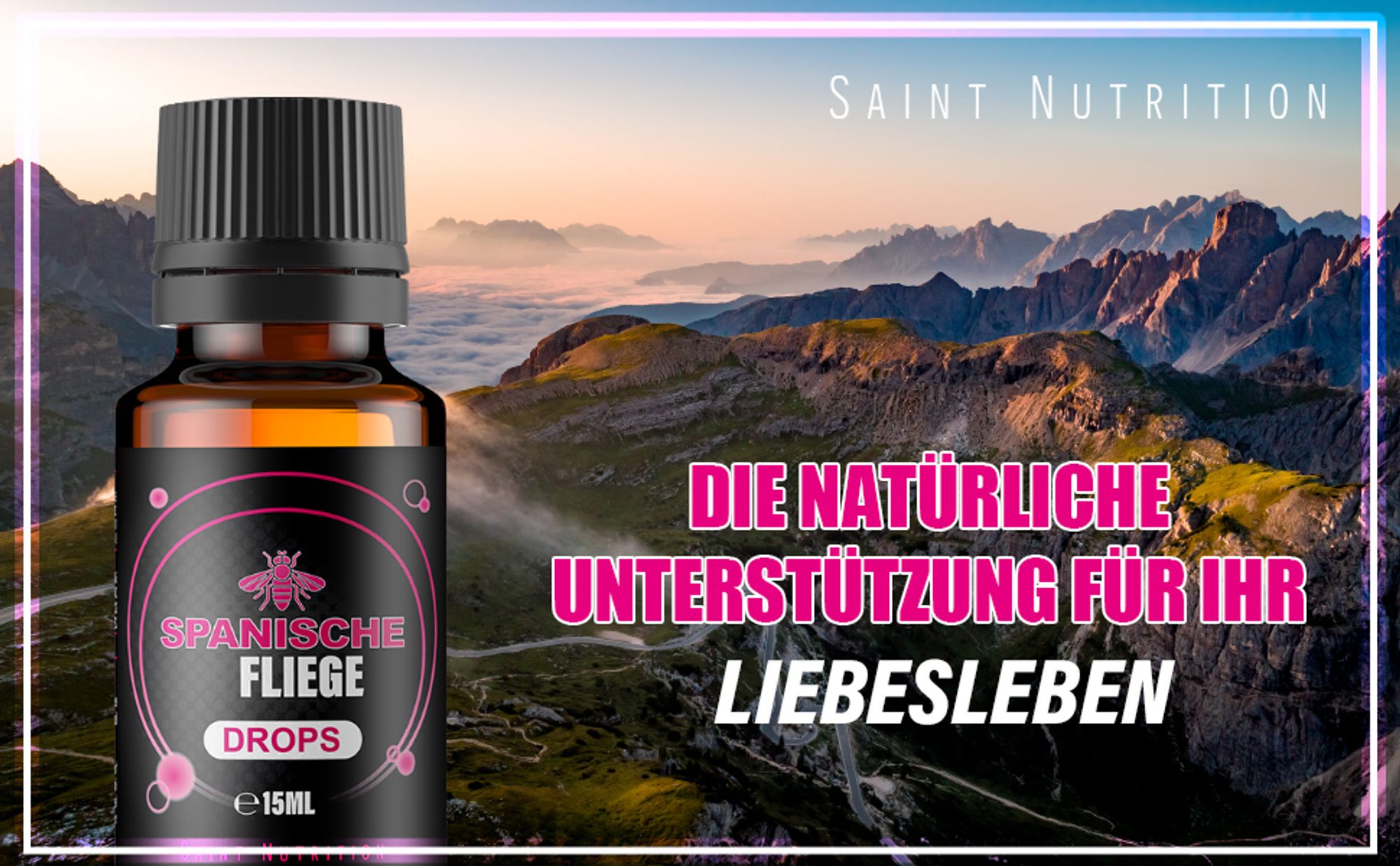 Saint Nutrition® Spanische Fliege Drops für Frauen - Libo Booster - Libido - for Ladies – Libido steigern – mit Sofortwirkung – für Ihr Liebesleben