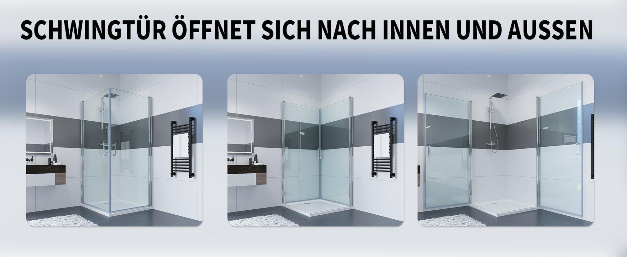 IMPTS Pendeltür Duschkabine Eckeinstieg 90x90x195cm Duschabtrennung Doppelt Schwingtüren Eckdusche ESG NANO Glas Duschwand,OHNE Duschwanne