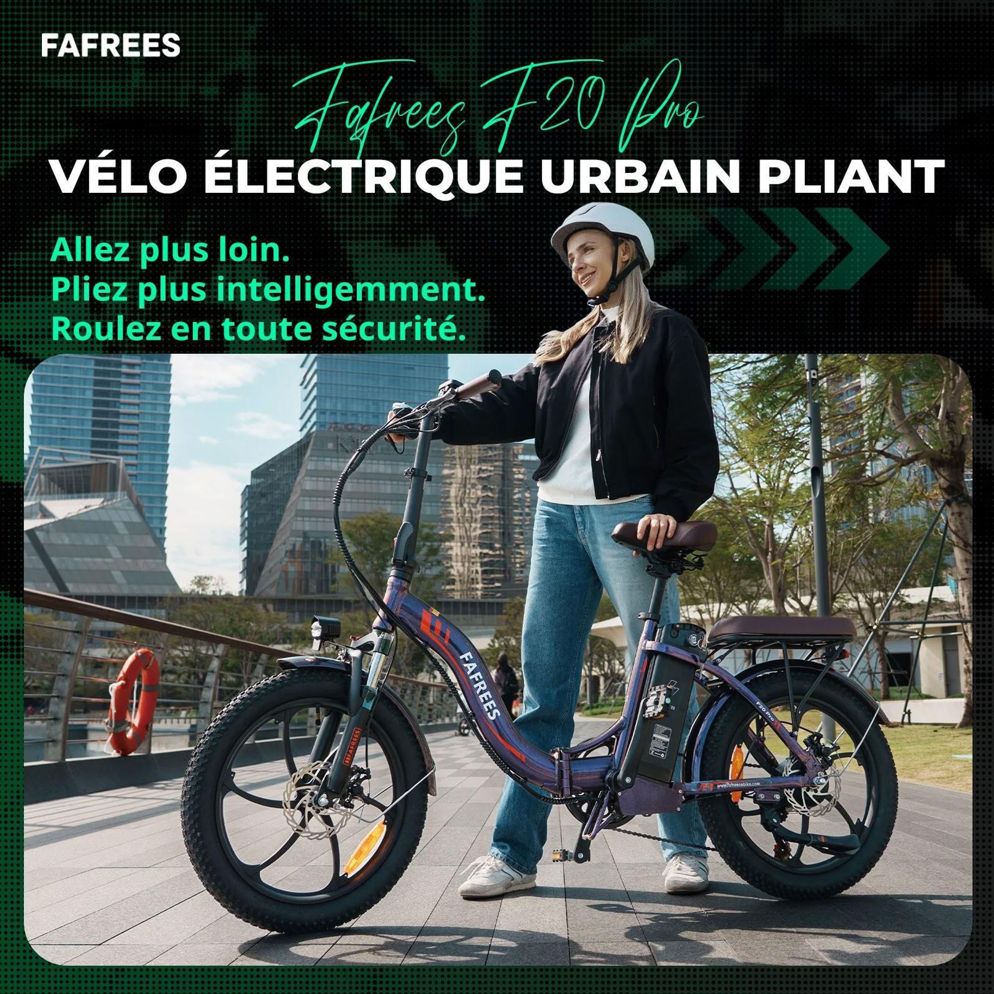 Vélo Électrique FAFREES F20 Pro - Moteur 250W Batterie 36V20Ah 20'' Pneus Freins À Disque Mécaniques - Bleu Aurore