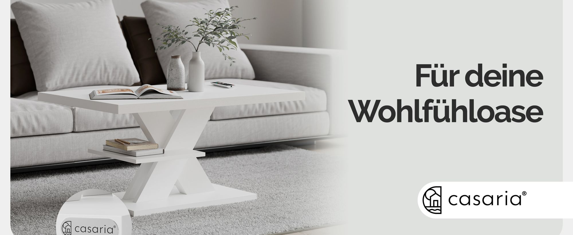 Casaria® Couchtisch Grau Holz Stauraum Ablage Kratzfest Modern