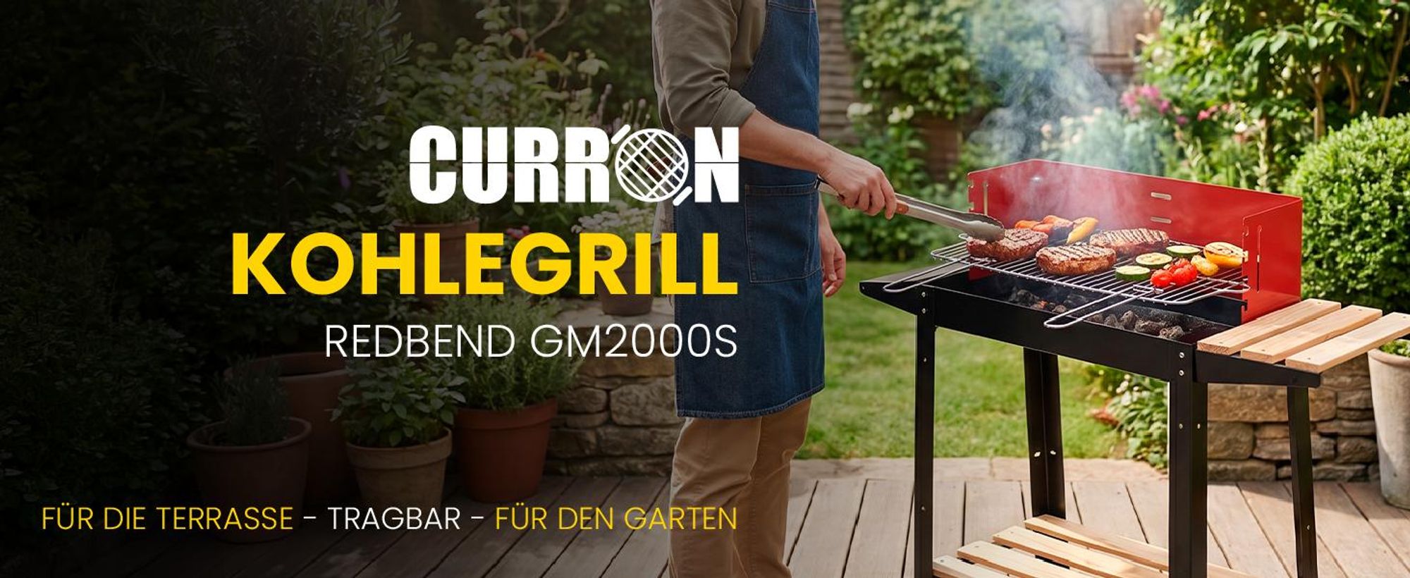 Holkohlegrill Grillwagen mit Regalen und Rädern