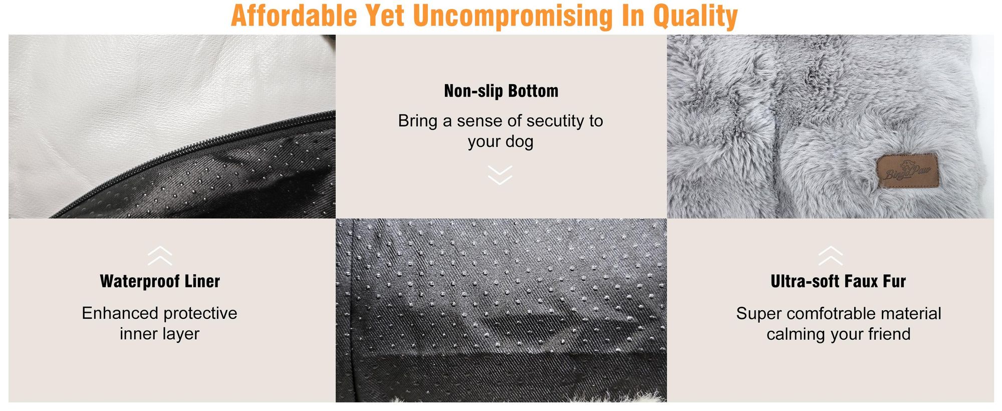 WISFOR Orthopädisch Hundebett Hundesofa Hundecouch Hundekissen große Hunde Schlafplatz, wasserfest waschbar Bezug abnehmbar 3XL: 130x110x12cm, Grau