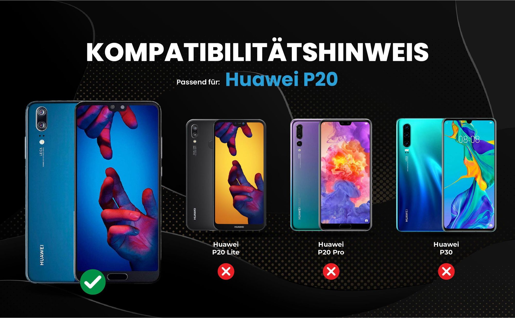 Kompatibilitätshinweise Hülle für Huawei P20