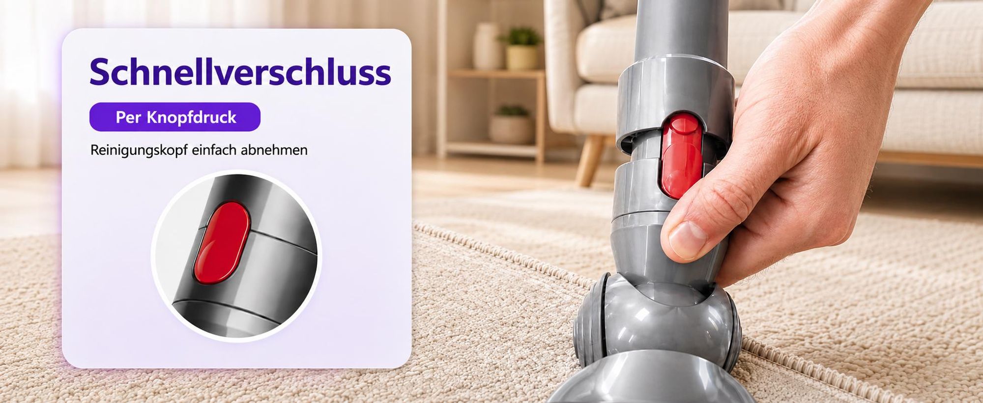 Ersatz-Staubsaugeraufsatz mit hohem Drehmoment für Dyson V11 V15 V10 V8 V7, Upgrade-Staubsaugerkopf für Dyson Staubsaugerteile und Zubehör