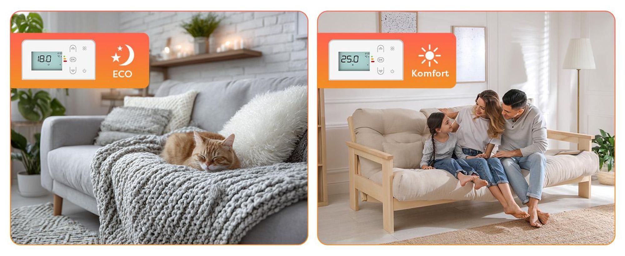 CIARRA Elektro-Heizkörper Keramik-heizkörper Heizung Thermostat mit PID 1000 W 10 m² CBHT10E