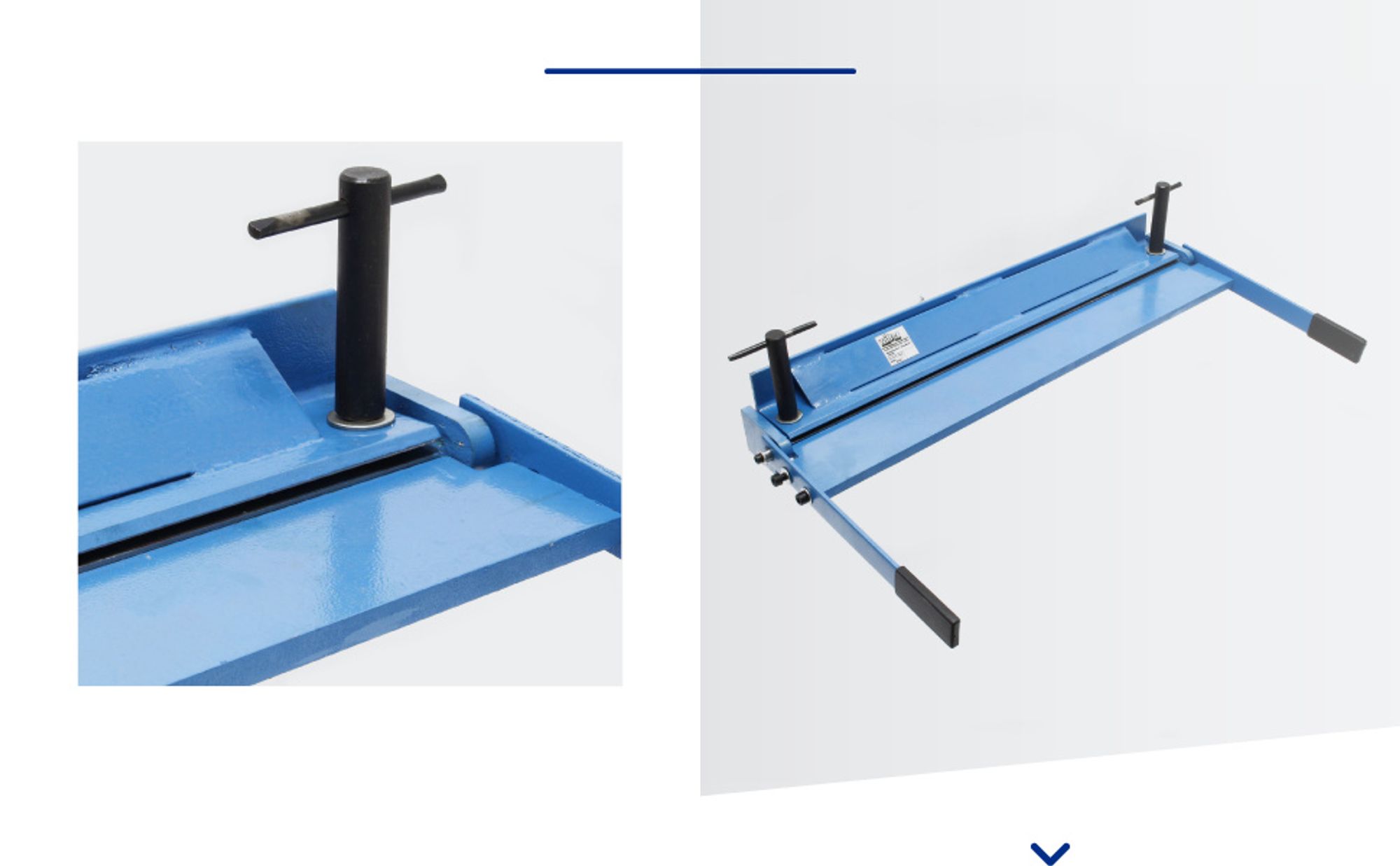 Wiltec Blechbiegemaschine 910 mm Arbeitsbreite, max. 135° Biegewinkel, Abkantbank zum Blech Abkanten aus Gusseisen in Blau und Grau