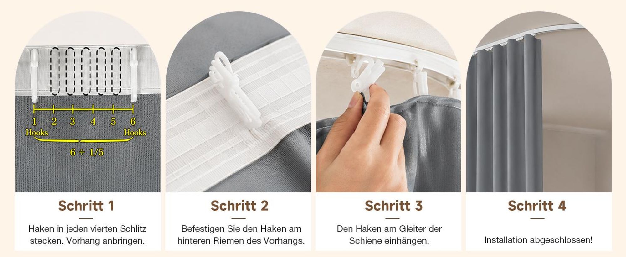Extra Breite Vorhang Blickdicht Raumteiler mit Schiene Gardinen Vorhänge Türvorhang für Wohnzimmer Schlafzimmer, B254xH213cm, Grau