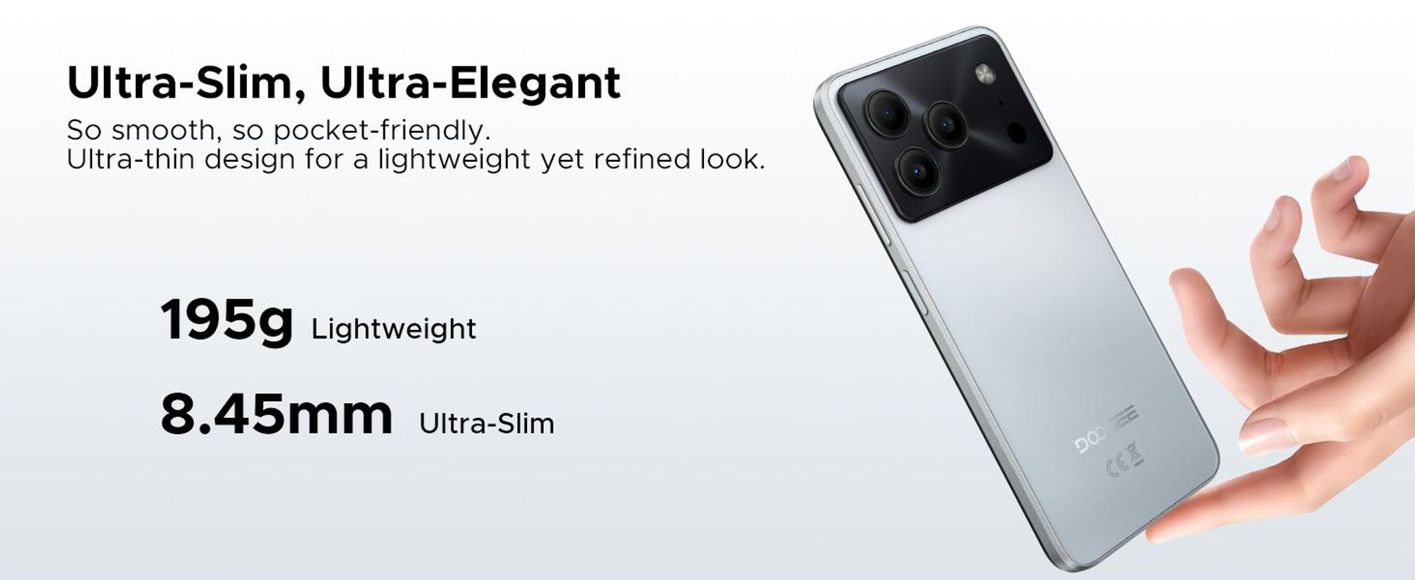 DOOGEE Note 56, chytrý telefon, Android 16, 6,56" displej s obnovovací frekvencí 90 Hz, rozlišení HD+, baterie 6150 mAh, 24 GB RAM + 64 GB interní paměti, podpora 4G, dual SIM, 8MP fotoaparát, rozpoznávání obličeje, podpora OTG, bez smlouvy
