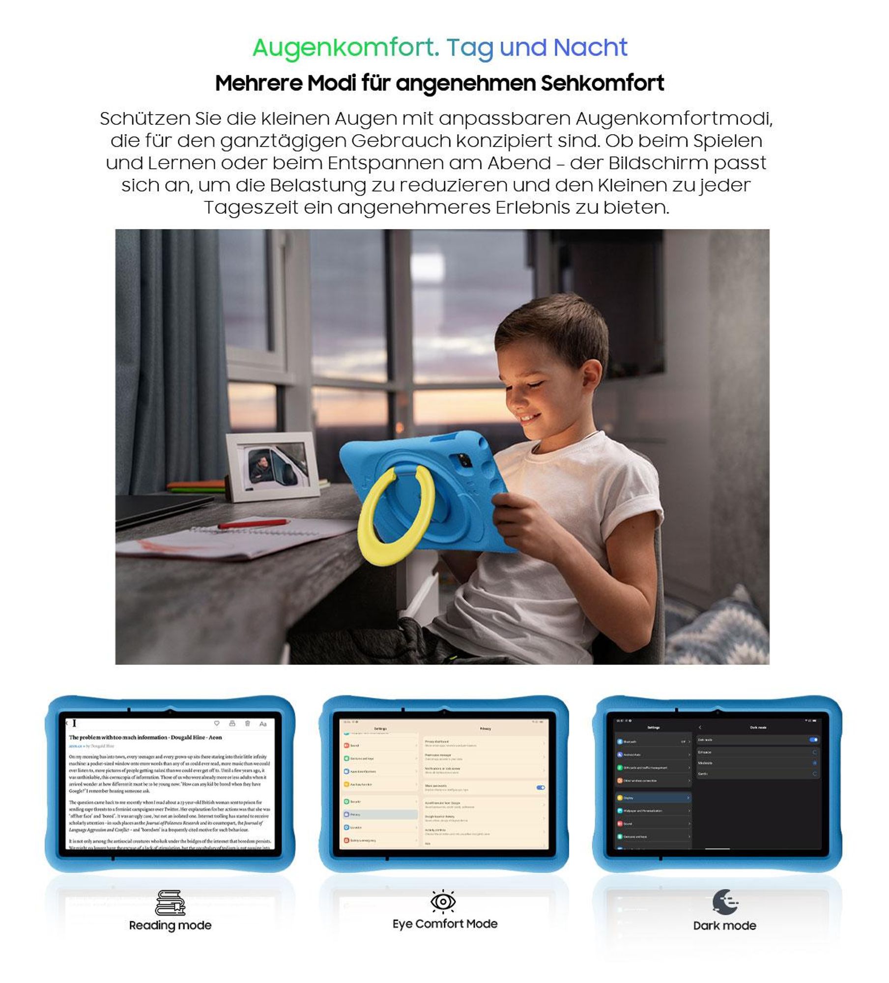 Blackview Pad 60 Kids, Kinder Tablet, 10,1", 12GB+128GB, Android 15, Elternkontrolle, Kinder-Modus, HD-Streaming, WiFi 6, mit stoßfester Schutzhülle