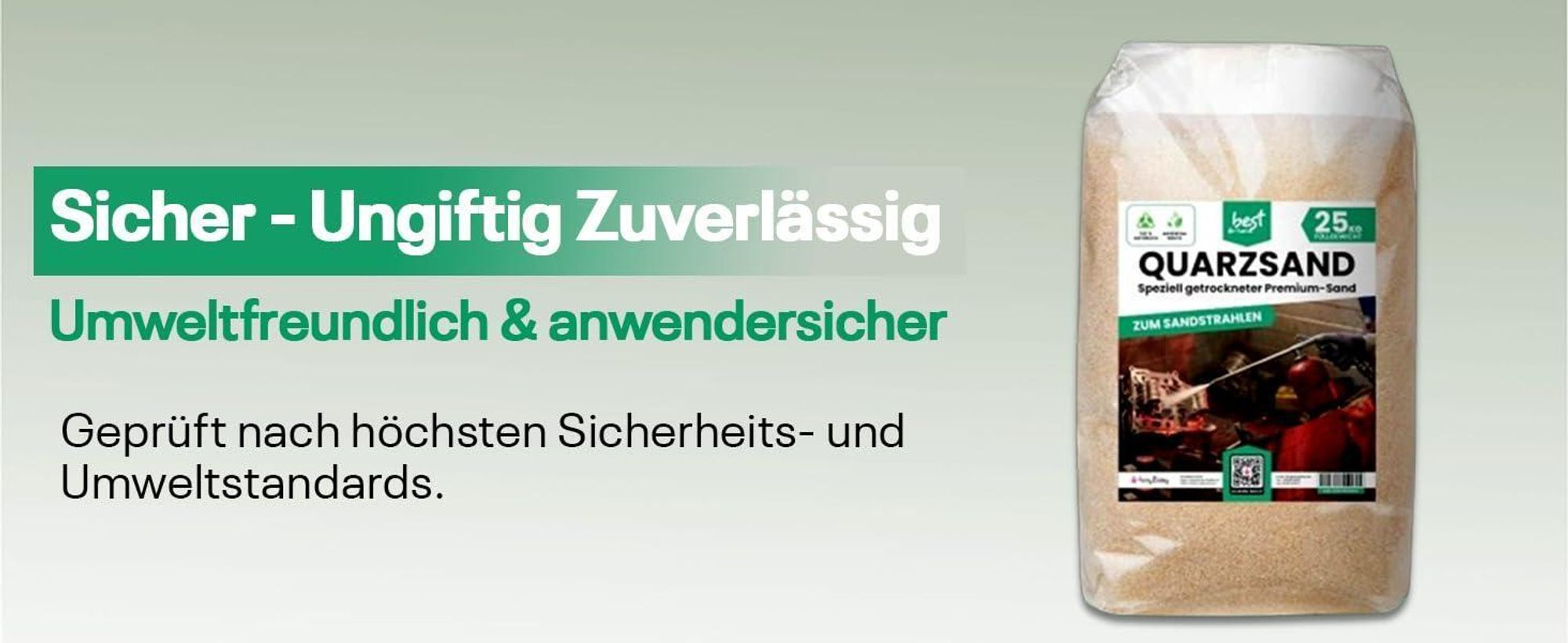 Sand Strahlmittel | Quartz sand für sandstrahlen | quarzsand 25kg (0,1-0,4)sandstrahlgranulat | Effektives Mehrwegstrahlmittel, ideal für Sandstrahlen