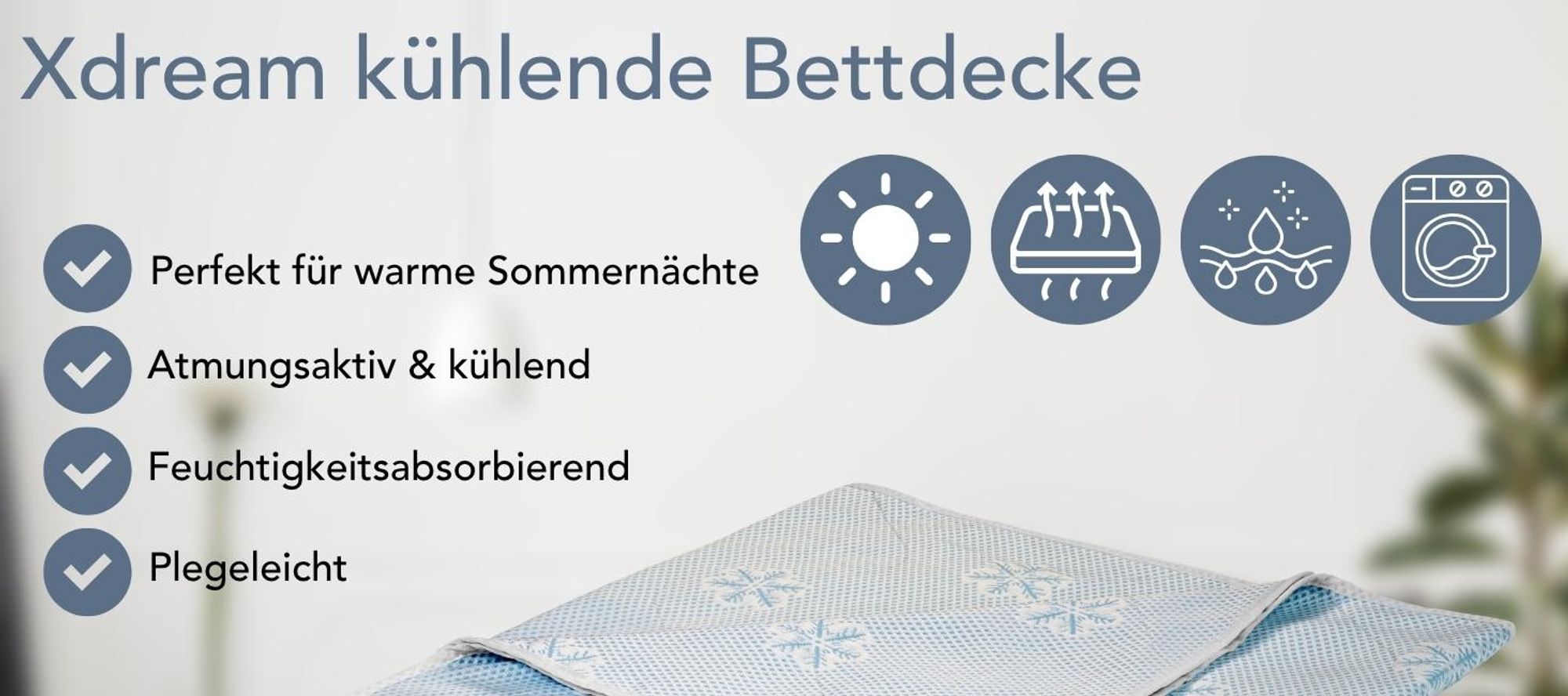 Kühlende Sommerbettdecke | 135 x 200 cm | Bettdecke mit innovativem Kühleffekt | XDREAM Cooling