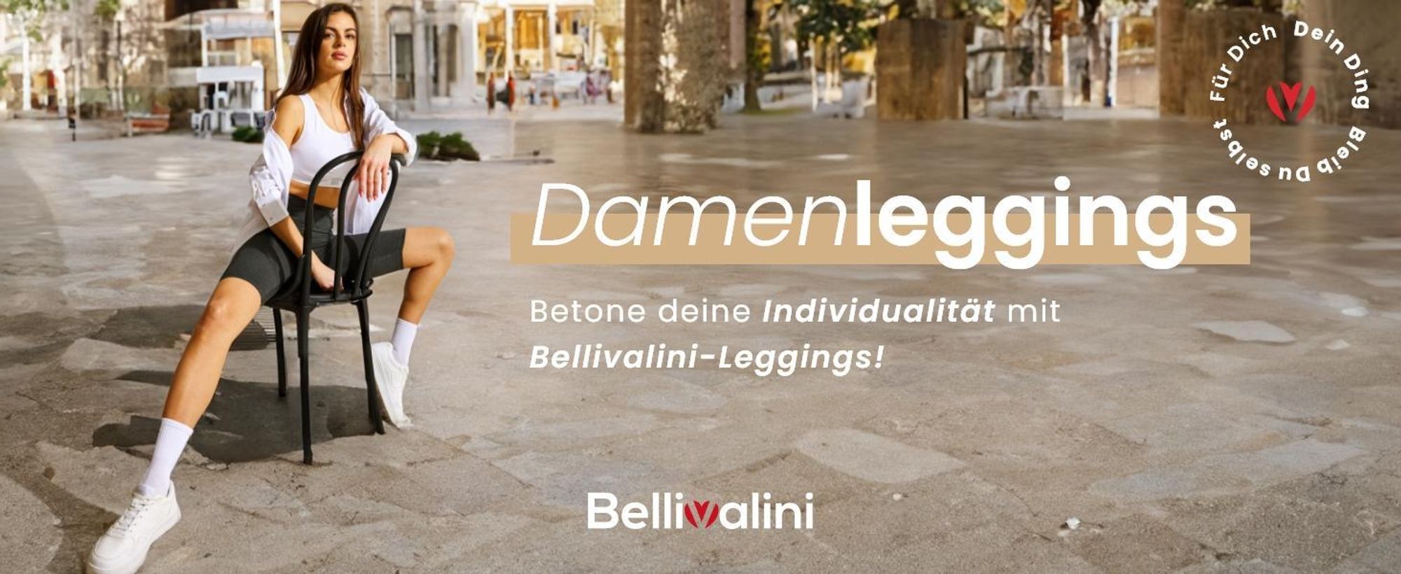 Bellivalini Damen Lange Leggings aus Viskose BLV50-147 (Orange, M)