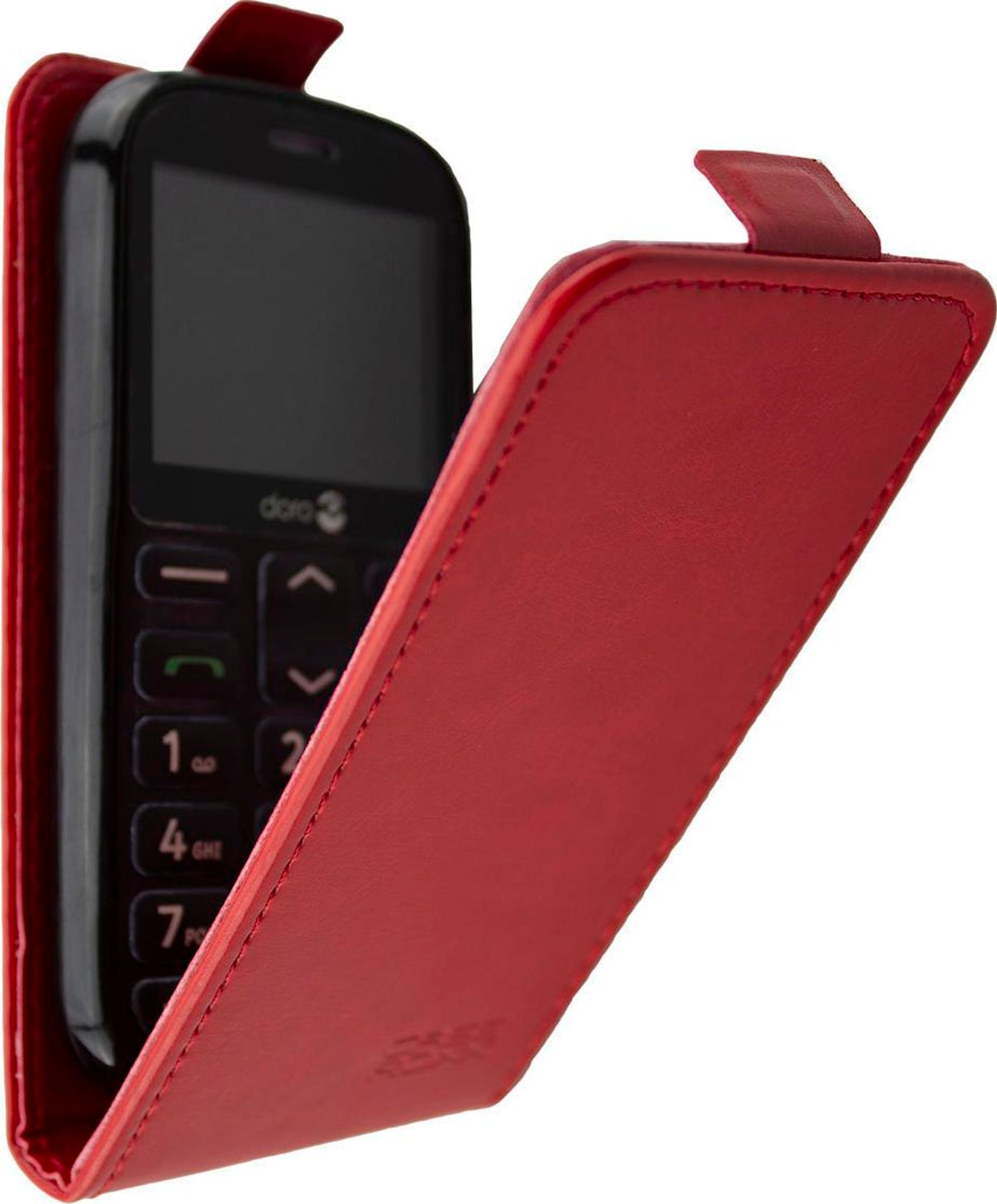 caseroxx Schutz Tasche Hülle Flip Cover kompatibel mit Doro 1360 / 1361 / 1362, Smartphone Tasche Flip Cover in rot Bild 2