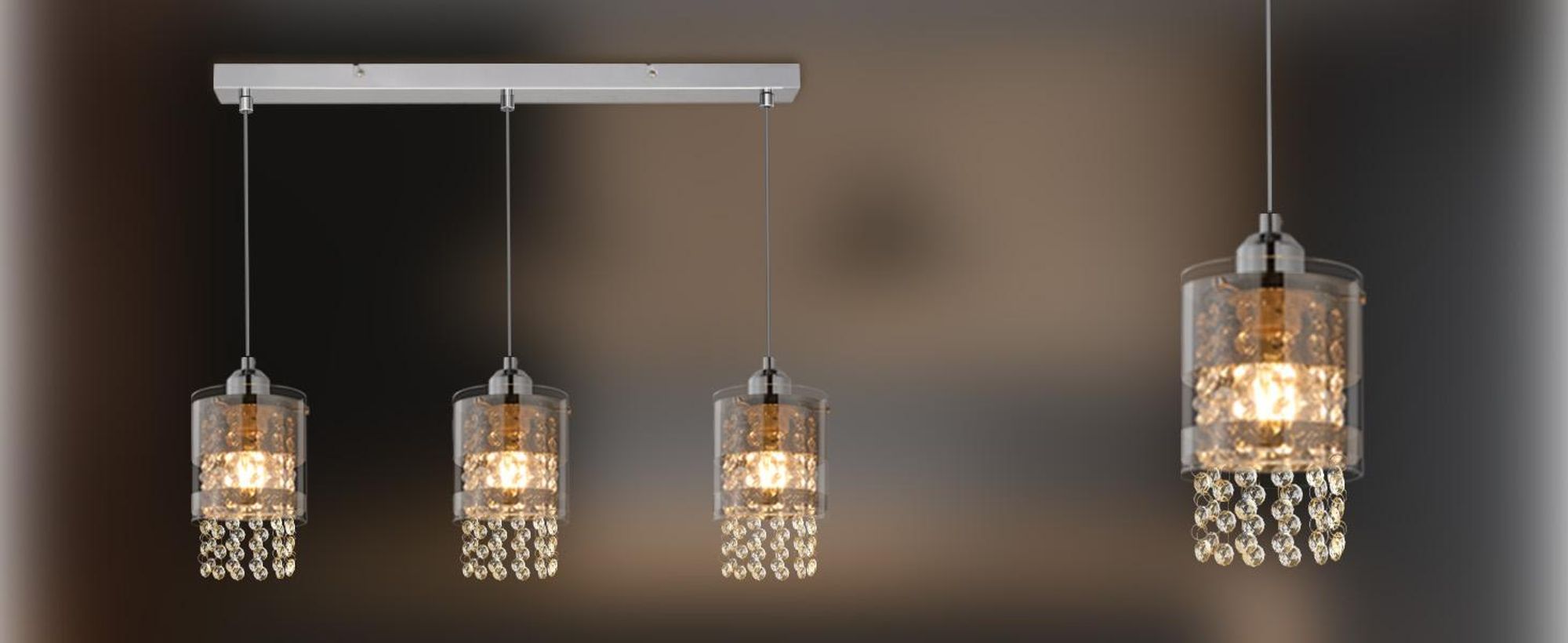 ZMH Pendelleuchte  Esstisch Hängelampe 3 Flammig E27 Glas Hängeleuchte Höhenverstellbares Kronleuchter 150CM Modern für Wohnzimmer Schlafzimmer