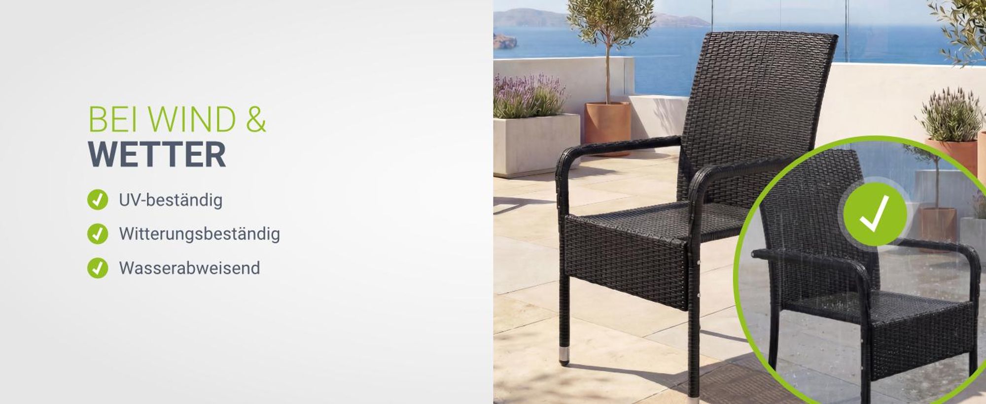 Juskys Polyrattan Gartenstühle Yoro 8er Set - mit Armlehnen & Rückenlehne - 8 Stühle stapelbar - Rattan Stuhl Garten - Stapelstuhl Schwarz