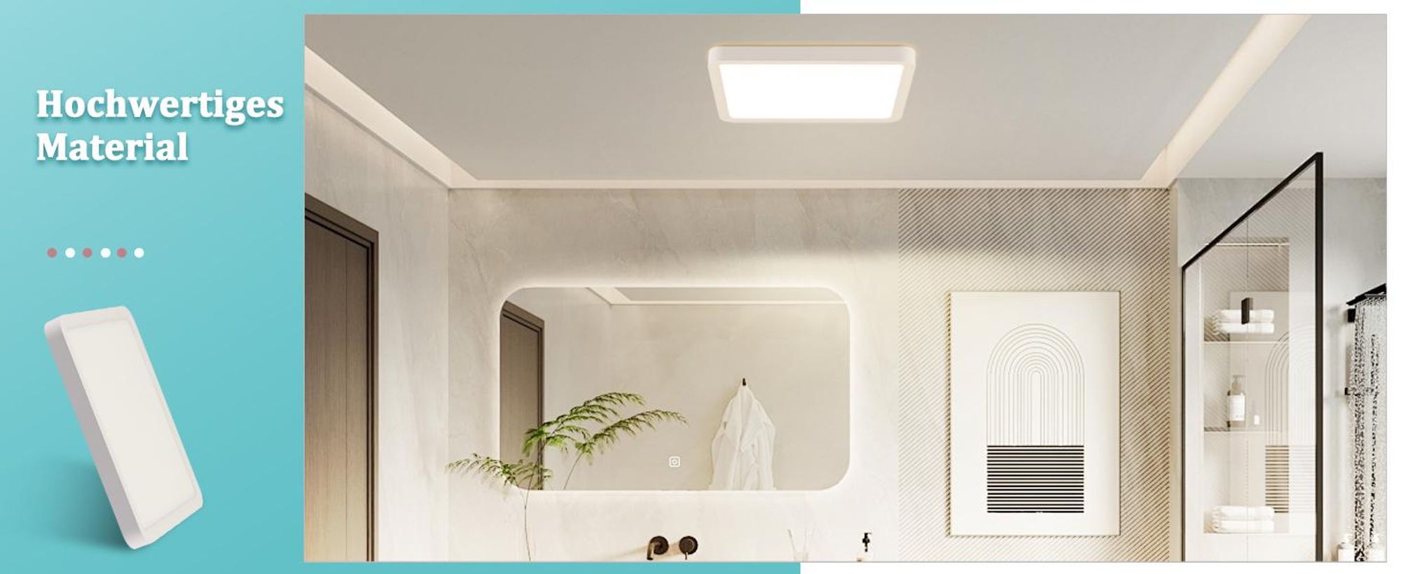 ZMH LED Plafonnier Blanc Plat Plafonnier 18W 23CM Angulaire Chambre Plafonnier IP20 4000K pour Cuisine Couloir