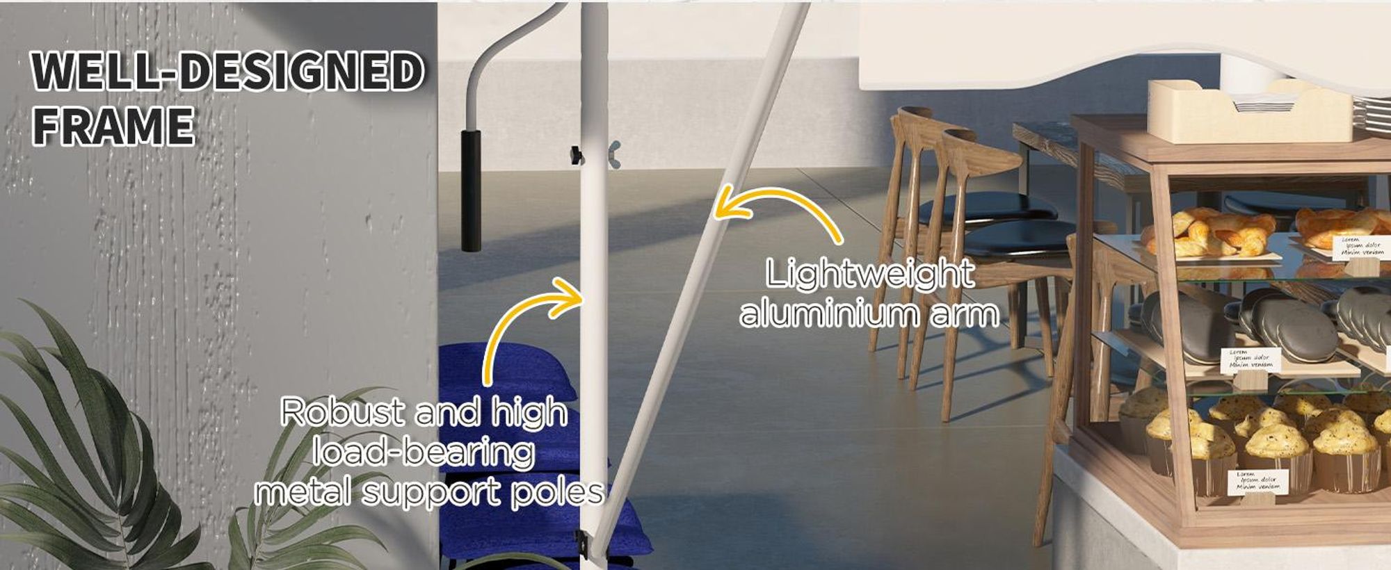 Markiza Outsunny z korbą, regulowana wysokością, z ramionami przegubowymi, odporna na zabrudzenia i warunki atmosferyczne, markiza balkonowa o szerokości 150 cm, markiza tarasowa na taras, balkon, werandę, beżowa