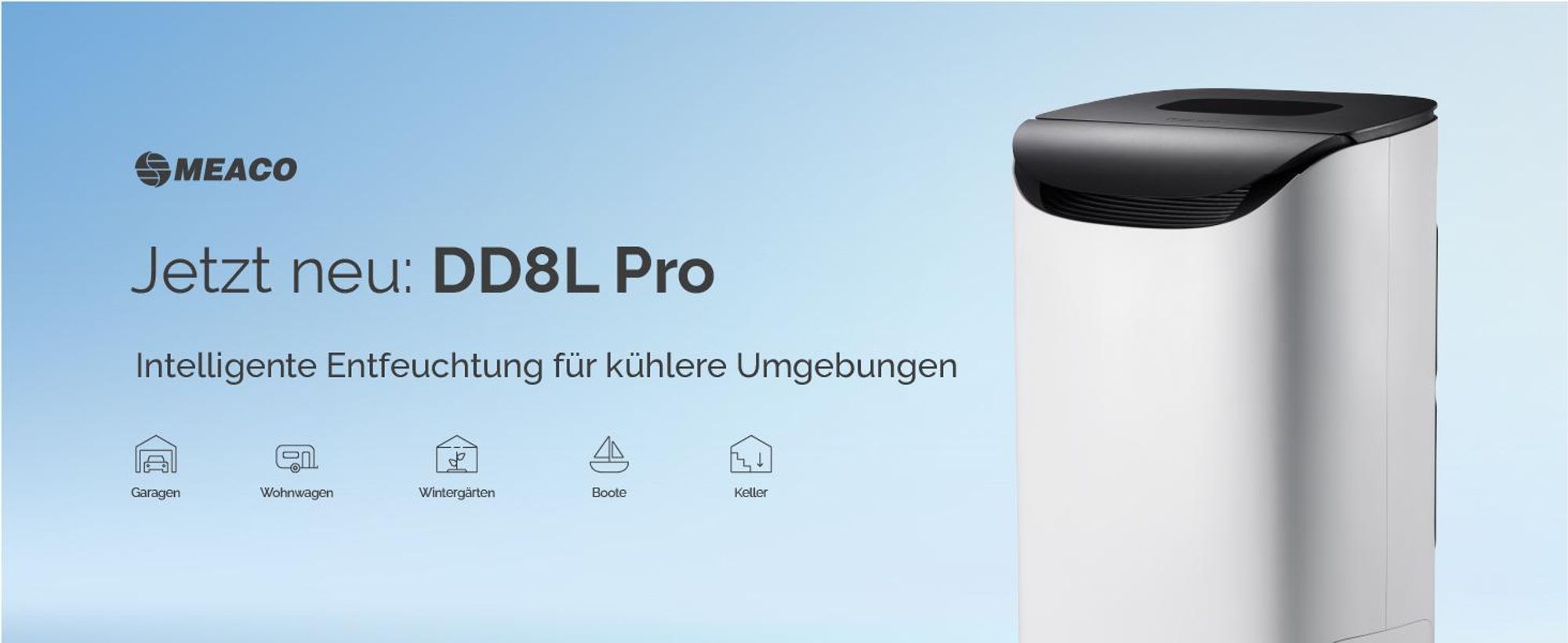 Meaco DD8L Pro Adsorptionstrockner, 8 l/Tag, ab 40 dB, Mit smarter App kompatibel