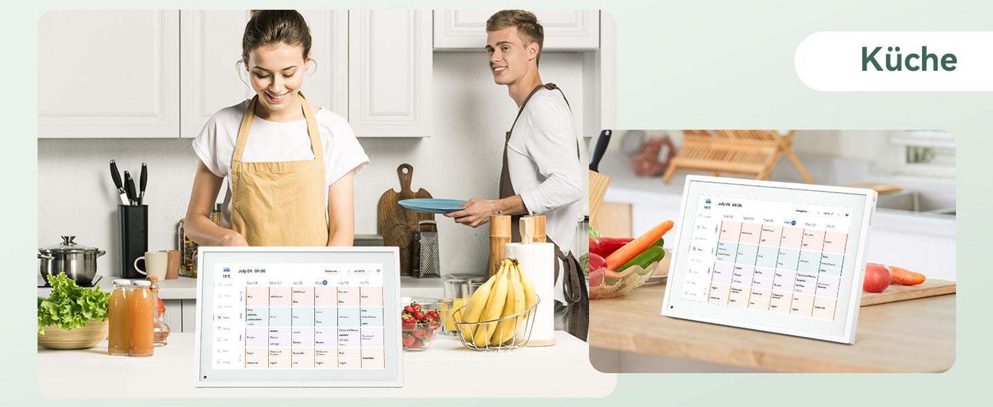 TABWEE P10 10,1 Zoll Digitaler Kalender und Desktop Bilderrahmen mit Touchscreen, WLAN, 1280x800, 16:10, Multi-Device-Sync und Sharing, Fotorahmen