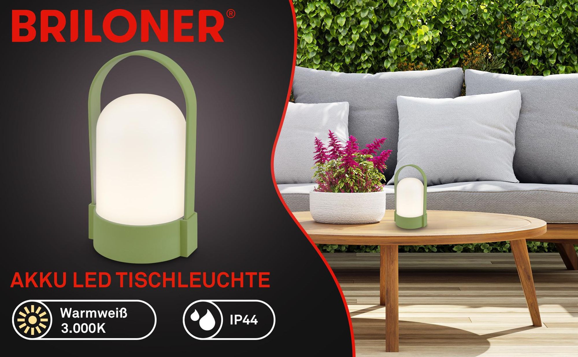 LED Tischlampe Akku LED Tischleuchte Dimmbar Kabellos Touch Terrasse Warmweiß