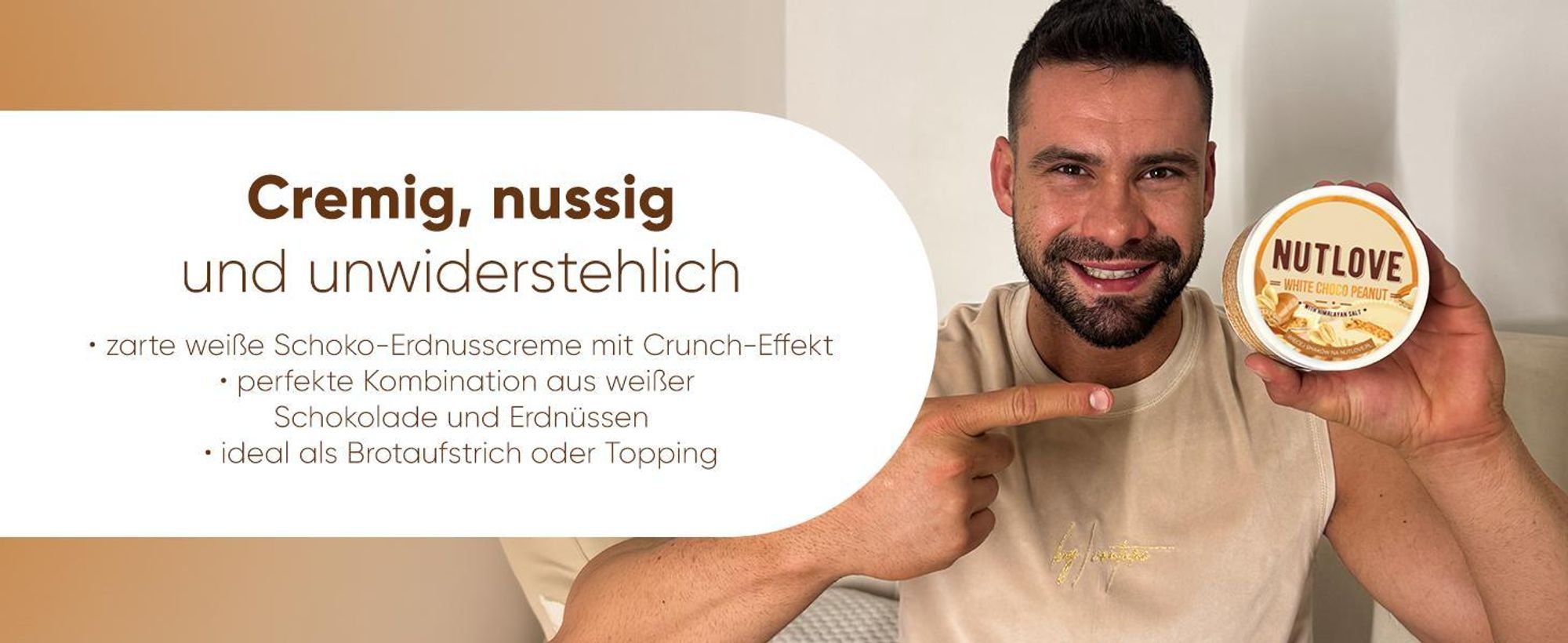ALLNUTRITION Nutlove White Choco Peanut 500g Weisse Schokolade Mit Nüssen Ohne Zucker