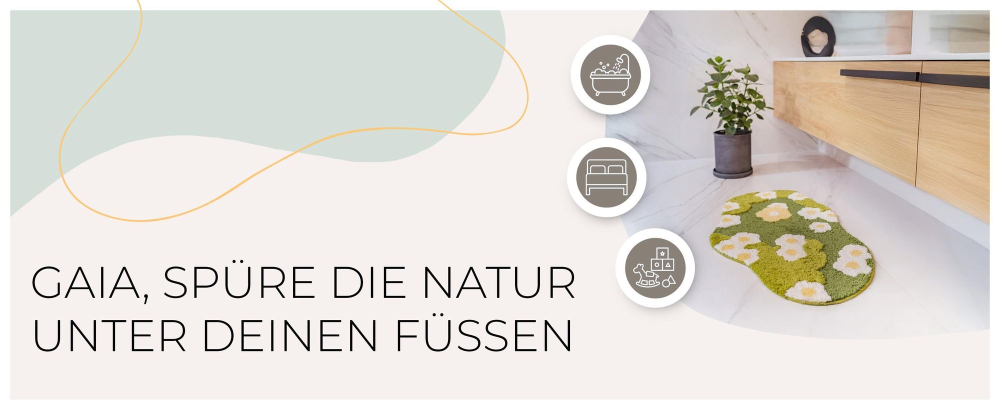 Badteppich, Badematte, Badezimmer, Schlafzimmer, Kinderzimmer, Teppich, Grün, Maschinenwaschbar