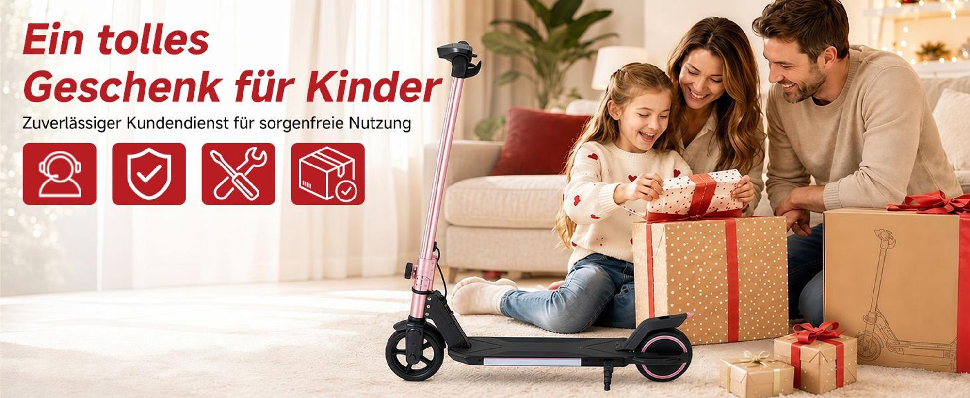 Kinder Elektroroller, 150W E-Scooter für Kinder, 16 km/h Kinderroller mit LED-Anzeige, RGB-Licht, Frontlicht, Doppelbremse, klappbar, 6,3 Zoll Vollgum